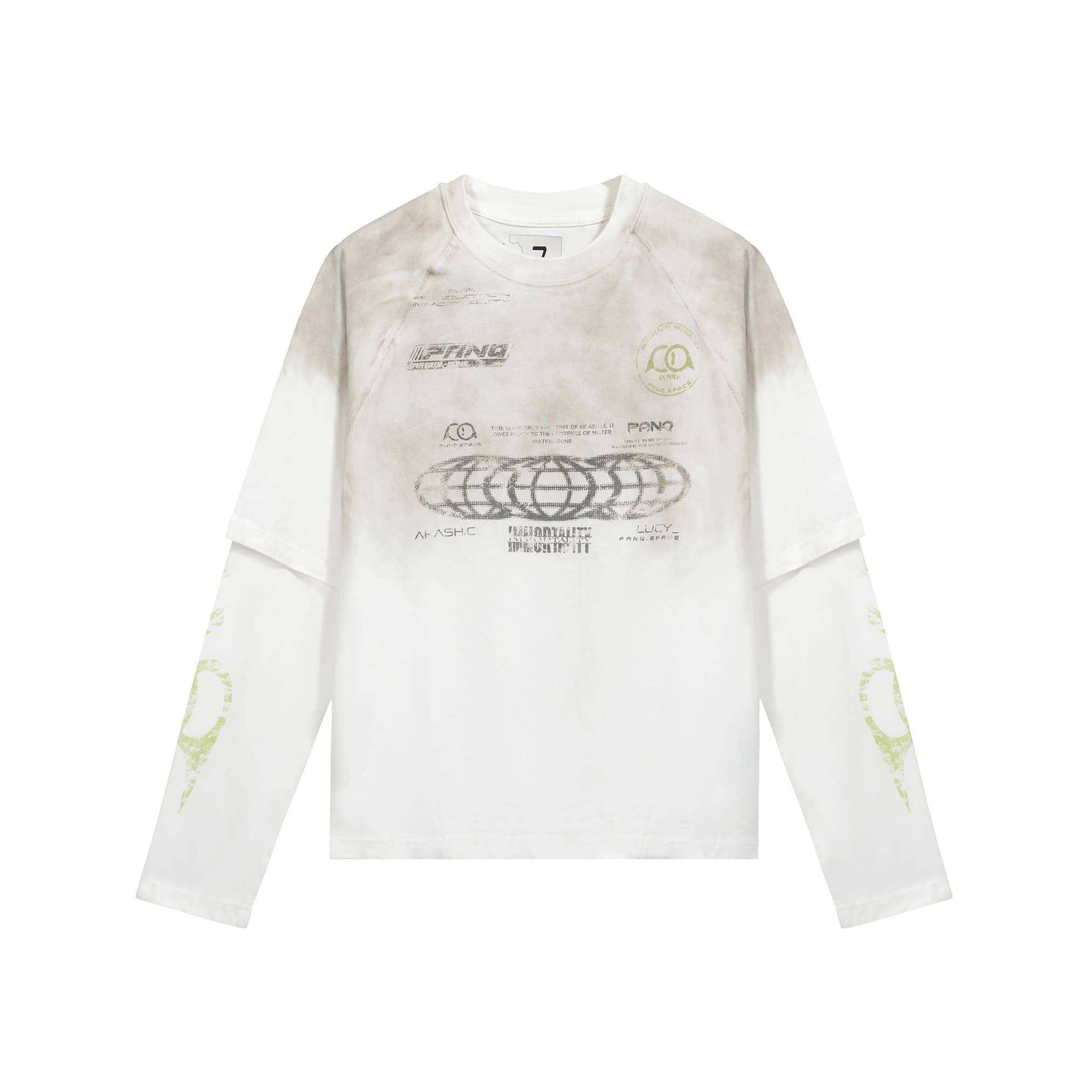 PanQ Layered Long-Sleeve T-Shirt - Distorted Graphic