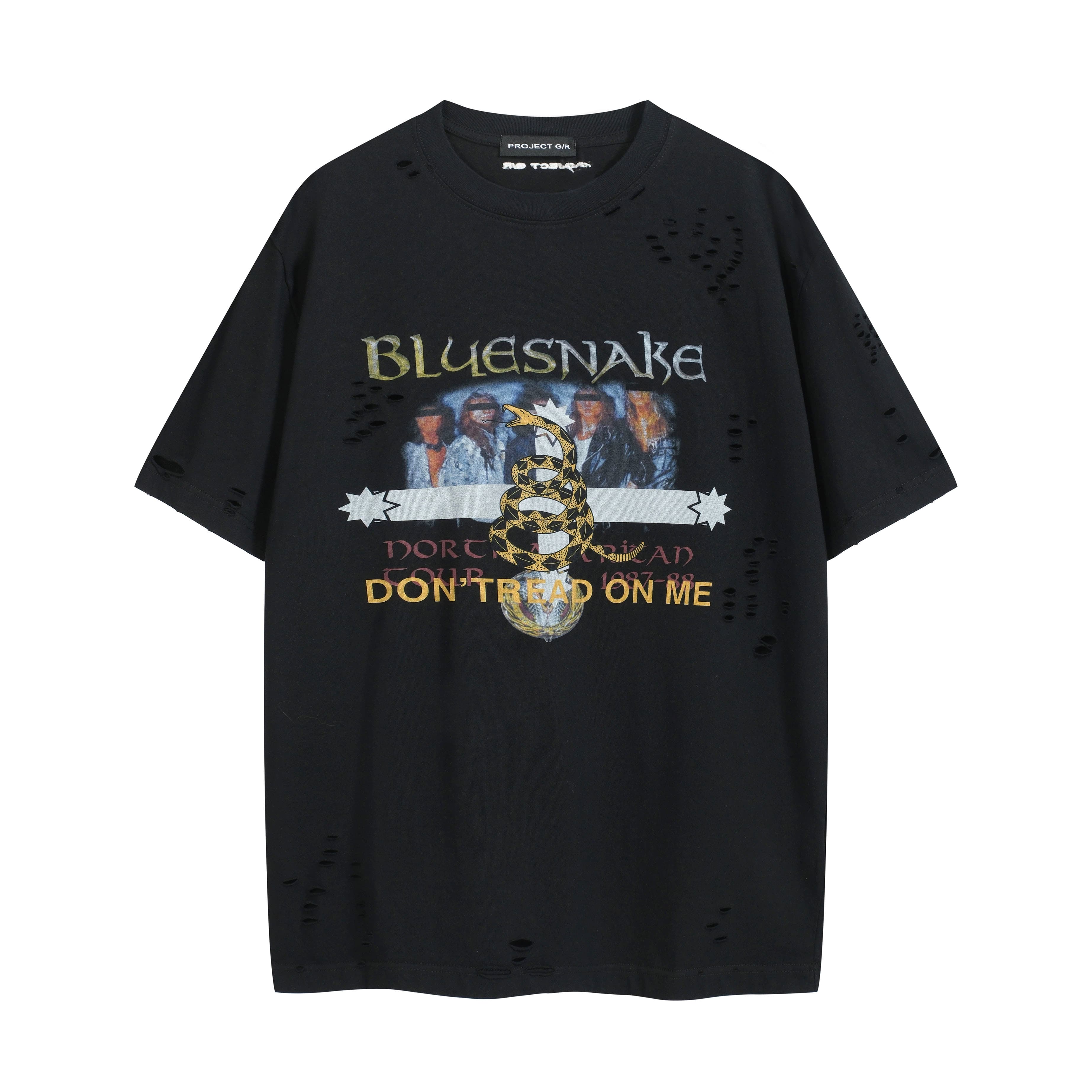 PROJECT G/R Bluesnake Black Washed Oversized Graphic T-Shirt