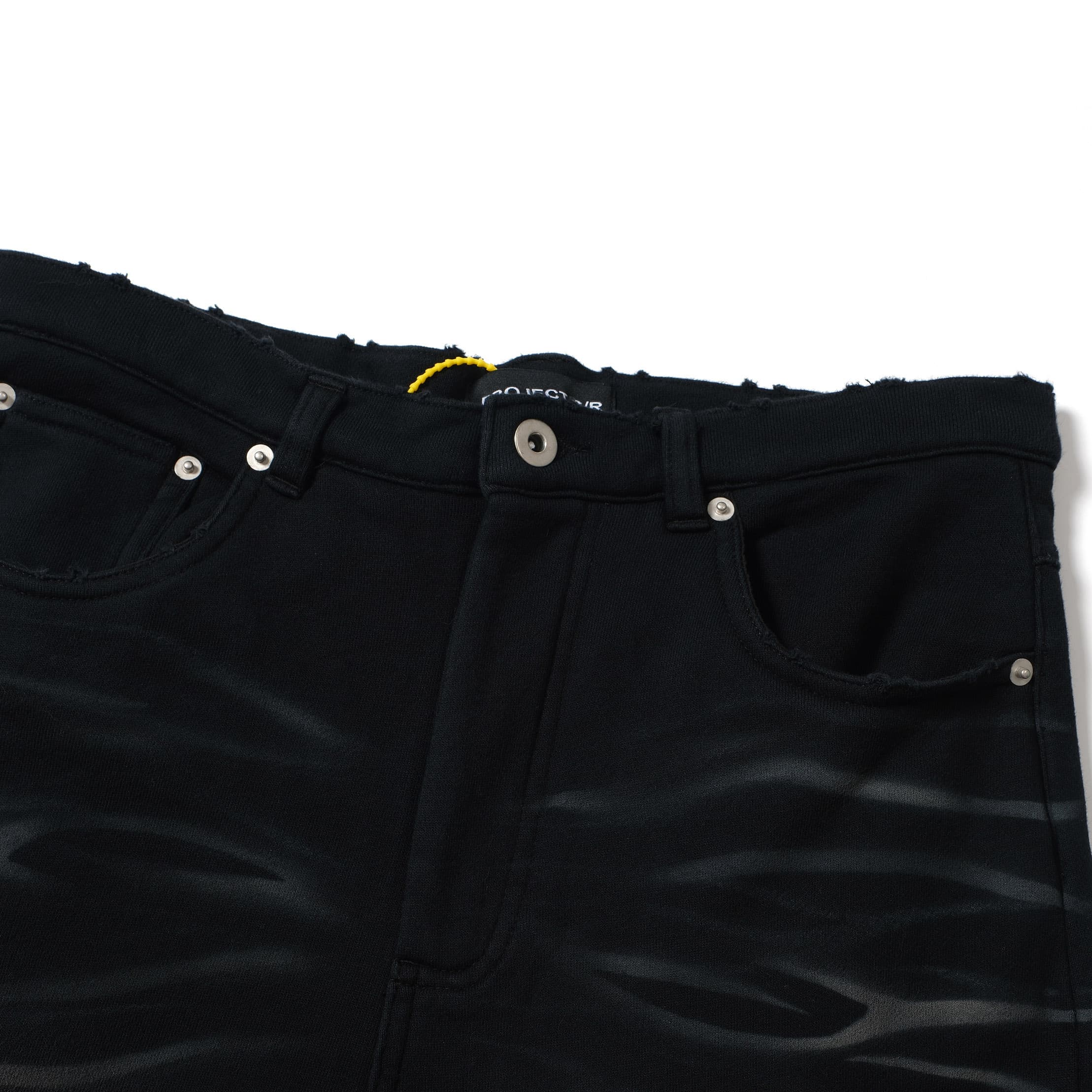 PROJECT G/R Black Washed Baggy Denim Toggles Jeans