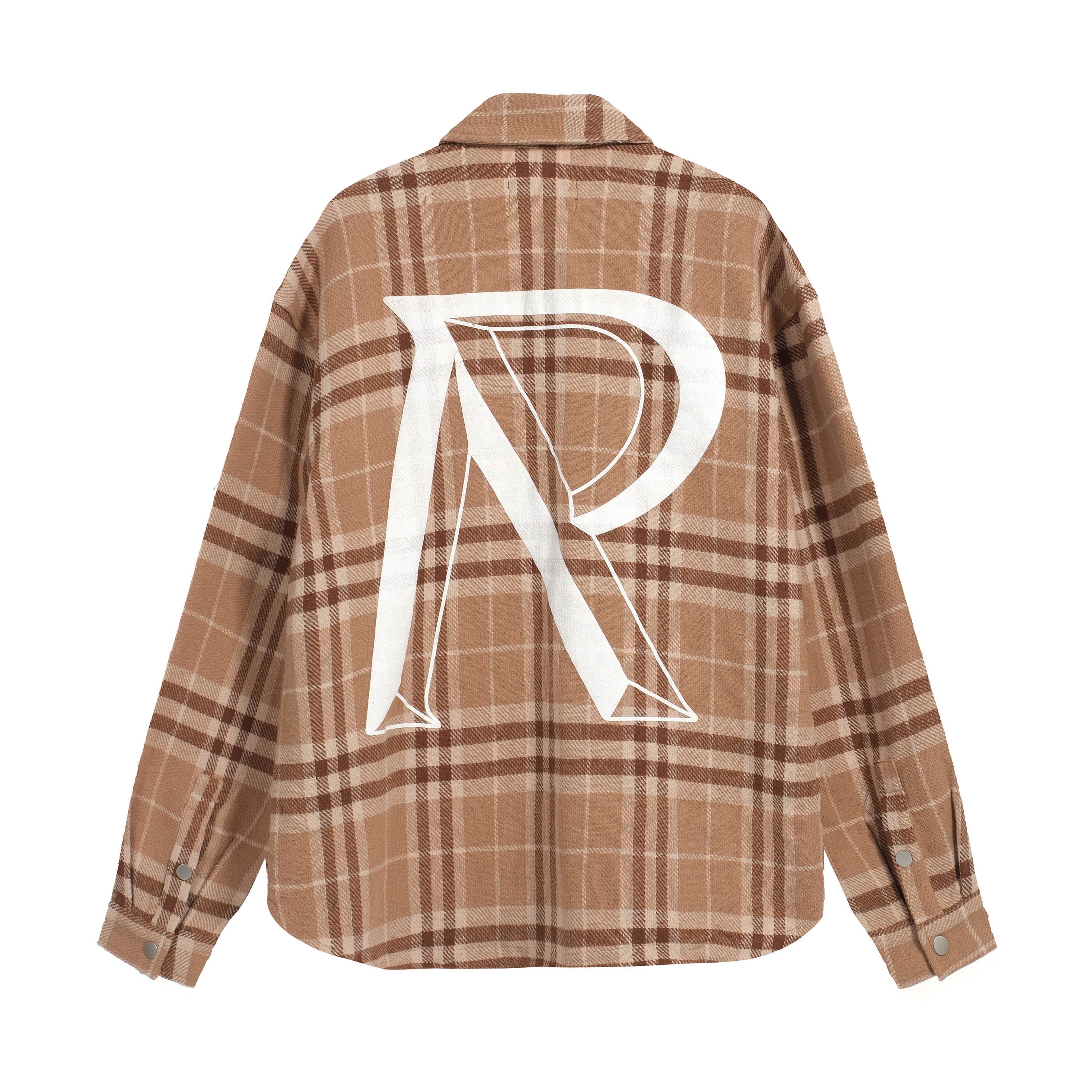 Represent Brown Plaid Flannel Shirt Oversized Fit Check Shirt