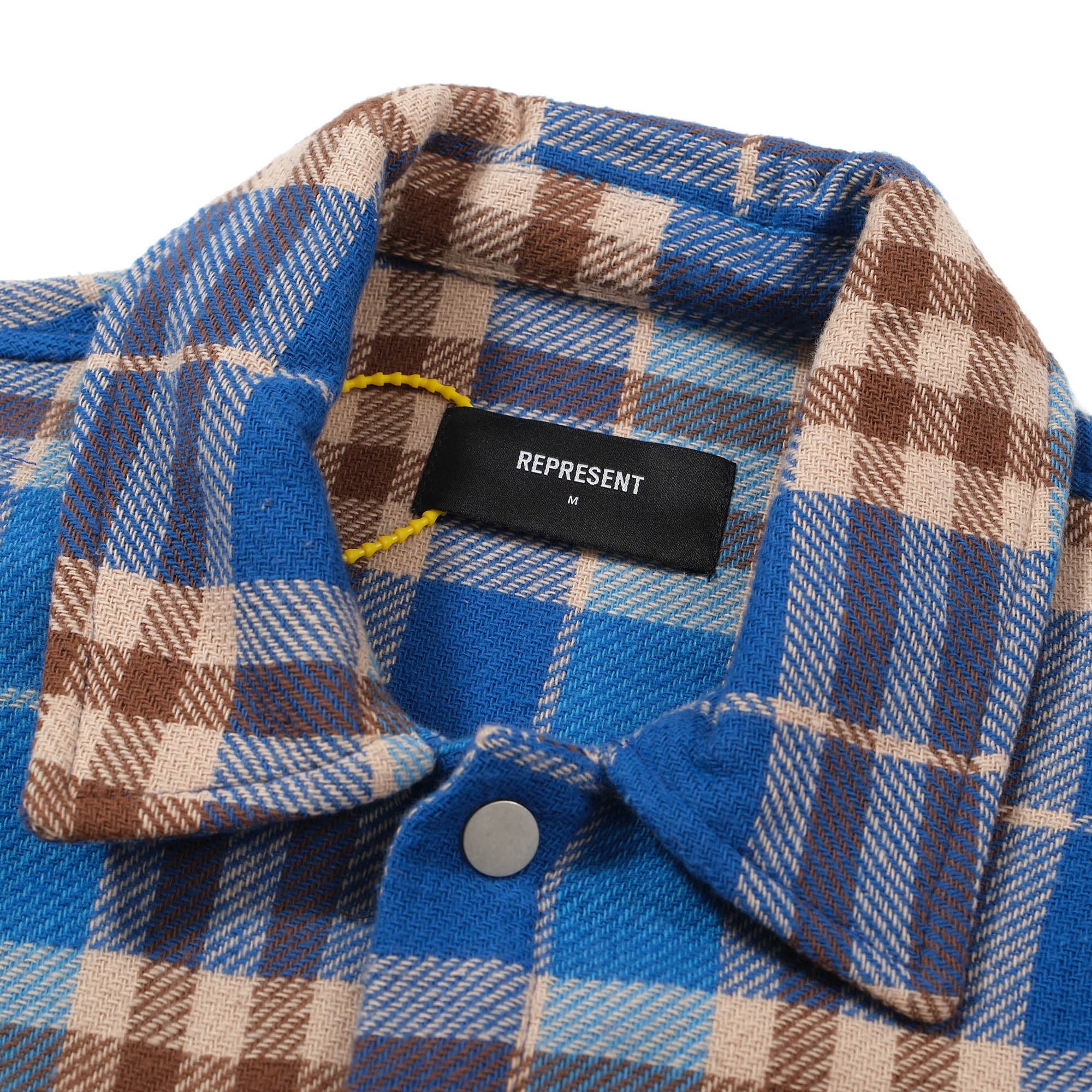 Represent Blue Check Flannel Shirt Oversized Distressed Fit