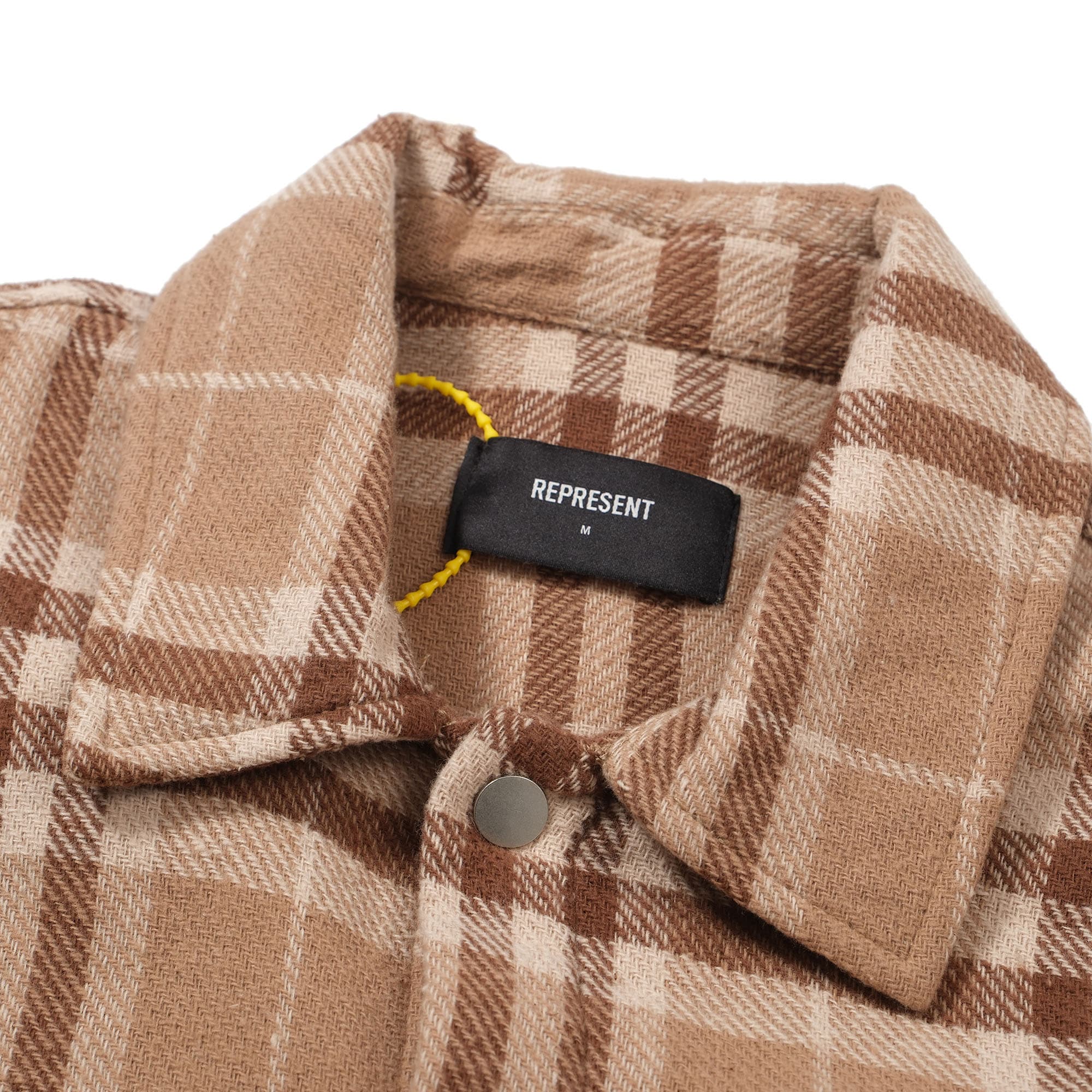 Represent Brown Plaid Flannel Shirt Oversized Fit Check Shirt