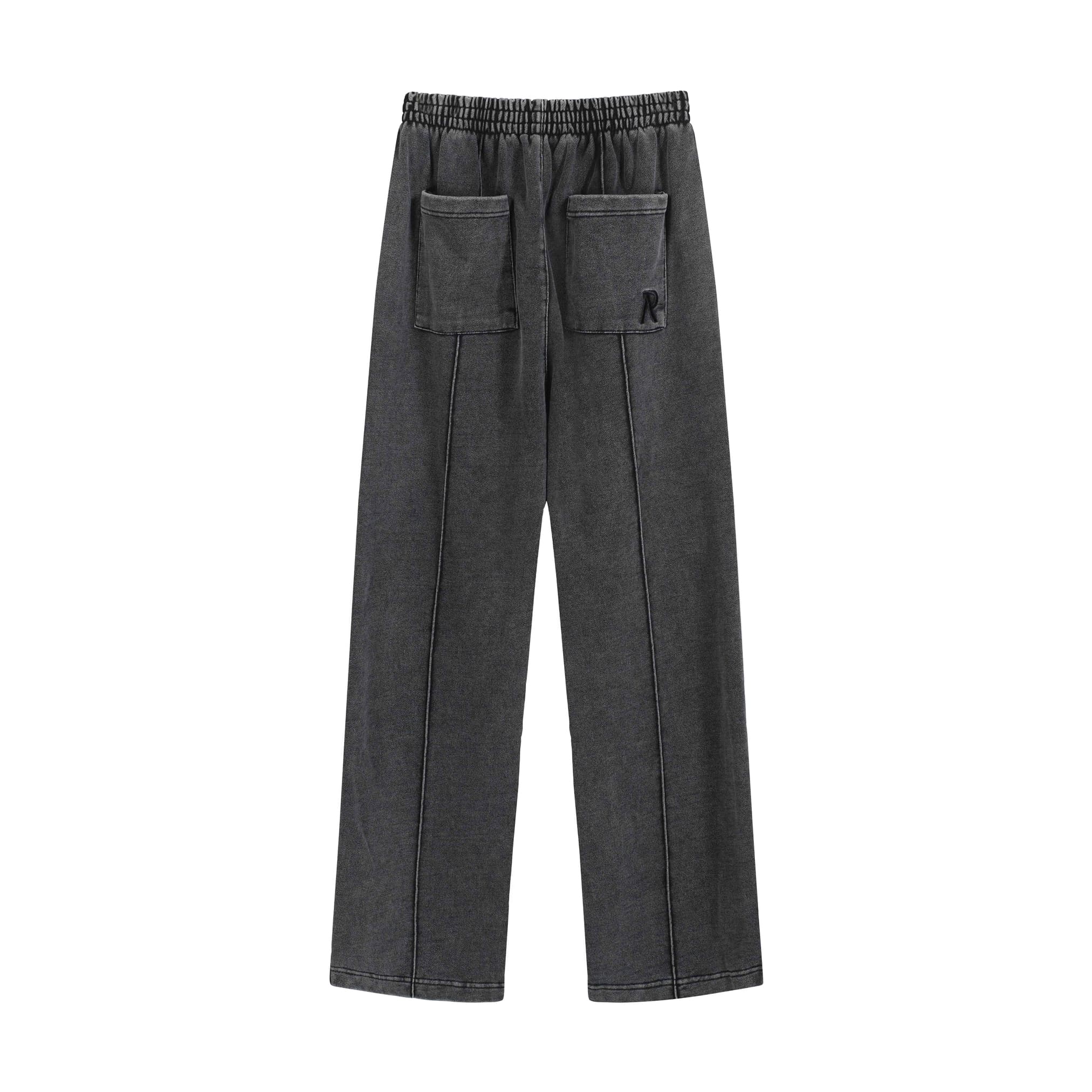 Washed Charcoal Wide-Leg Joggers - Unisex Vintage Relaxed Fit