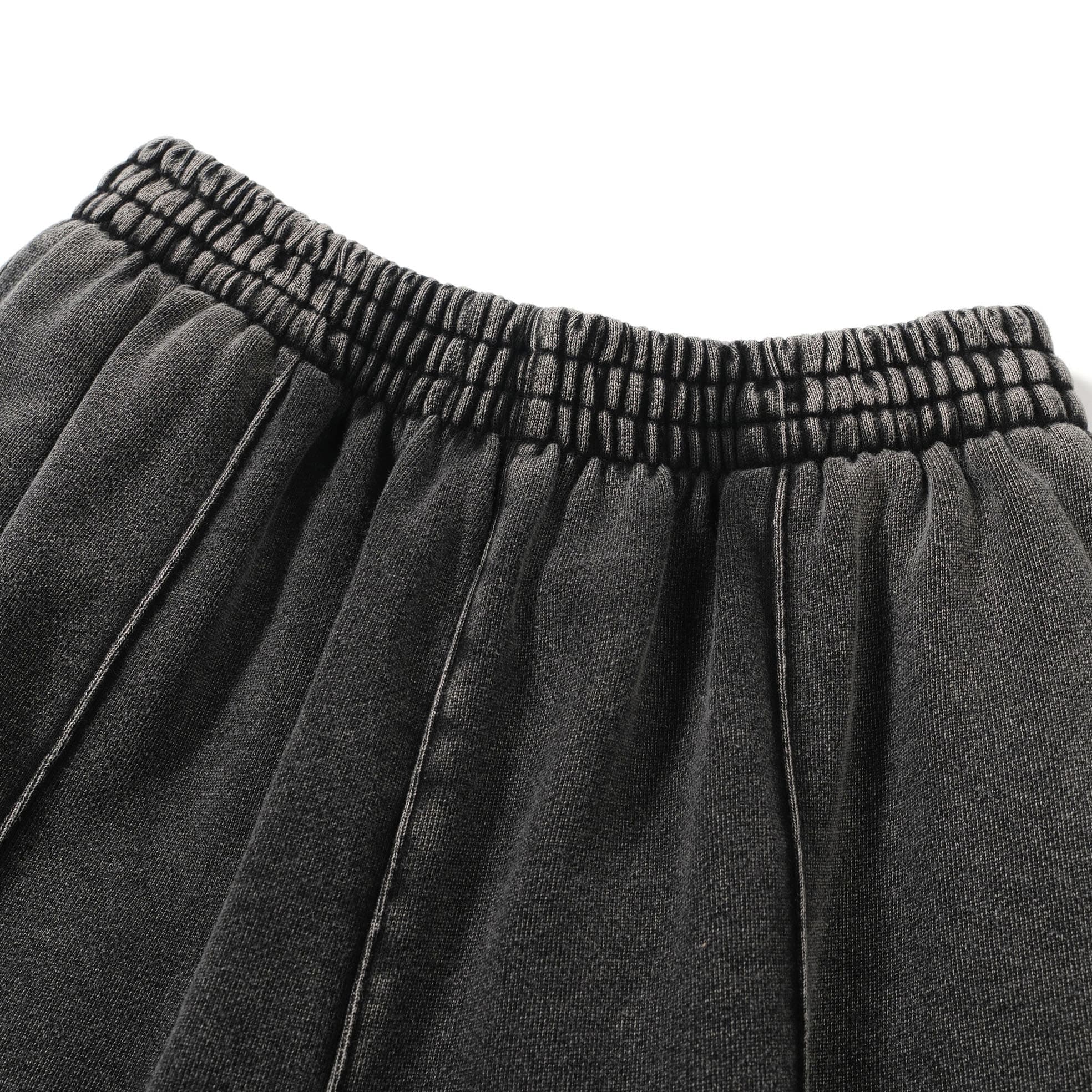 Washed Charcoal Wide-Leg Joggers - Unisex Vintage Relaxed Fit