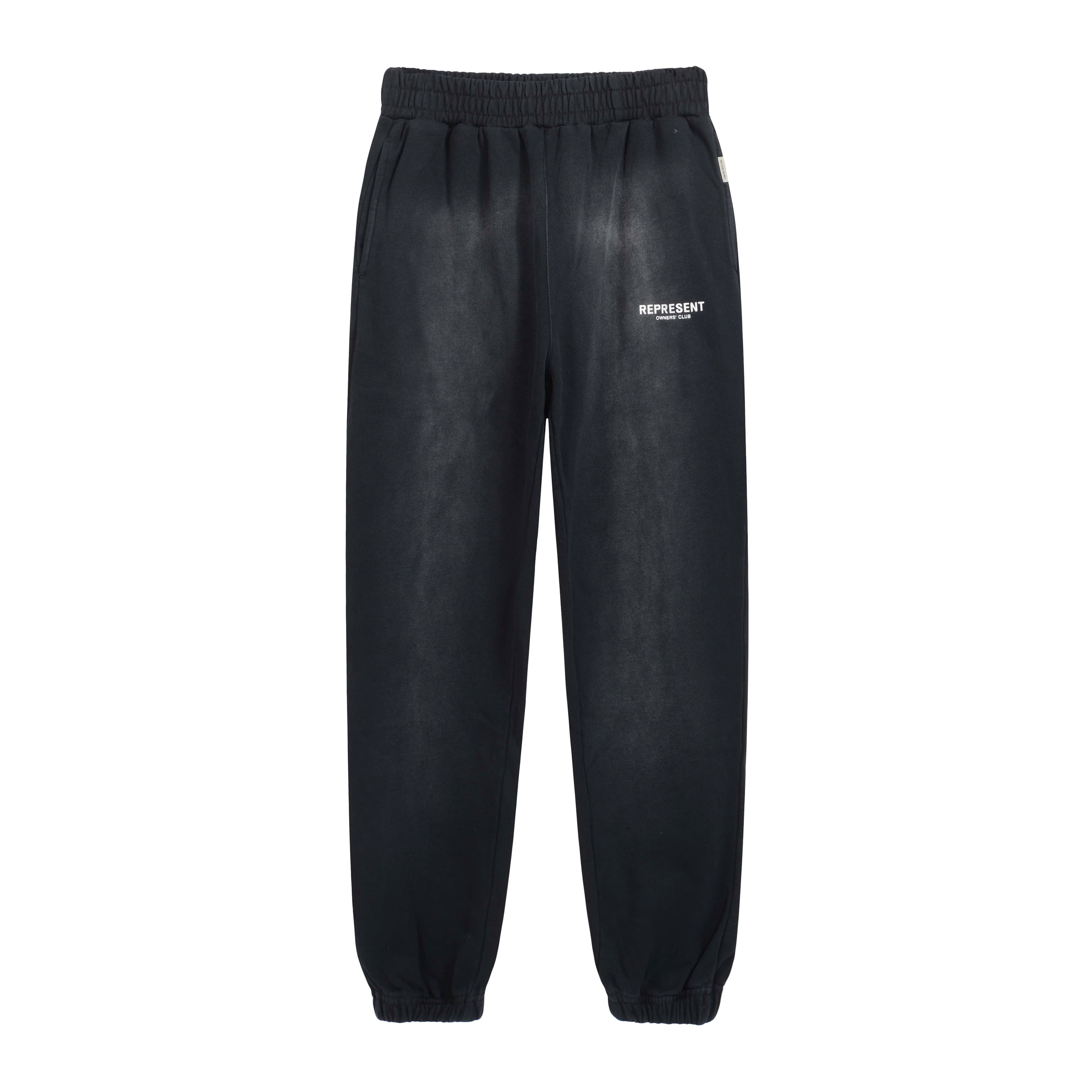 Washed Black Cuffed Joggers - Unisex Athletic Club Relaxed Fit