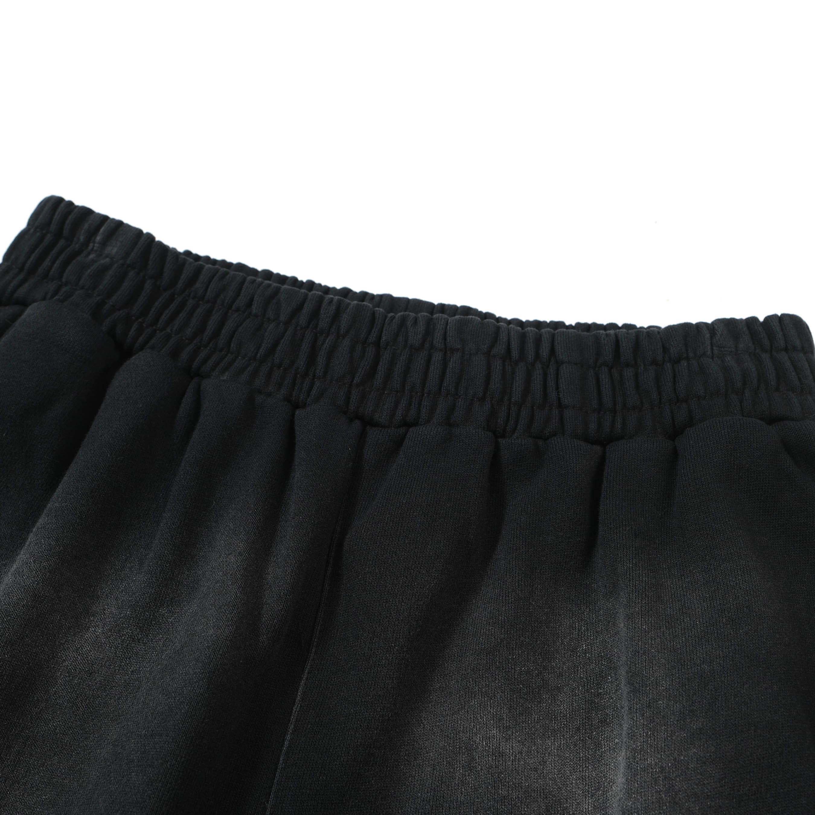 Washed Black Cuffed Joggers - Unisex Athletic Club Relaxed Fit