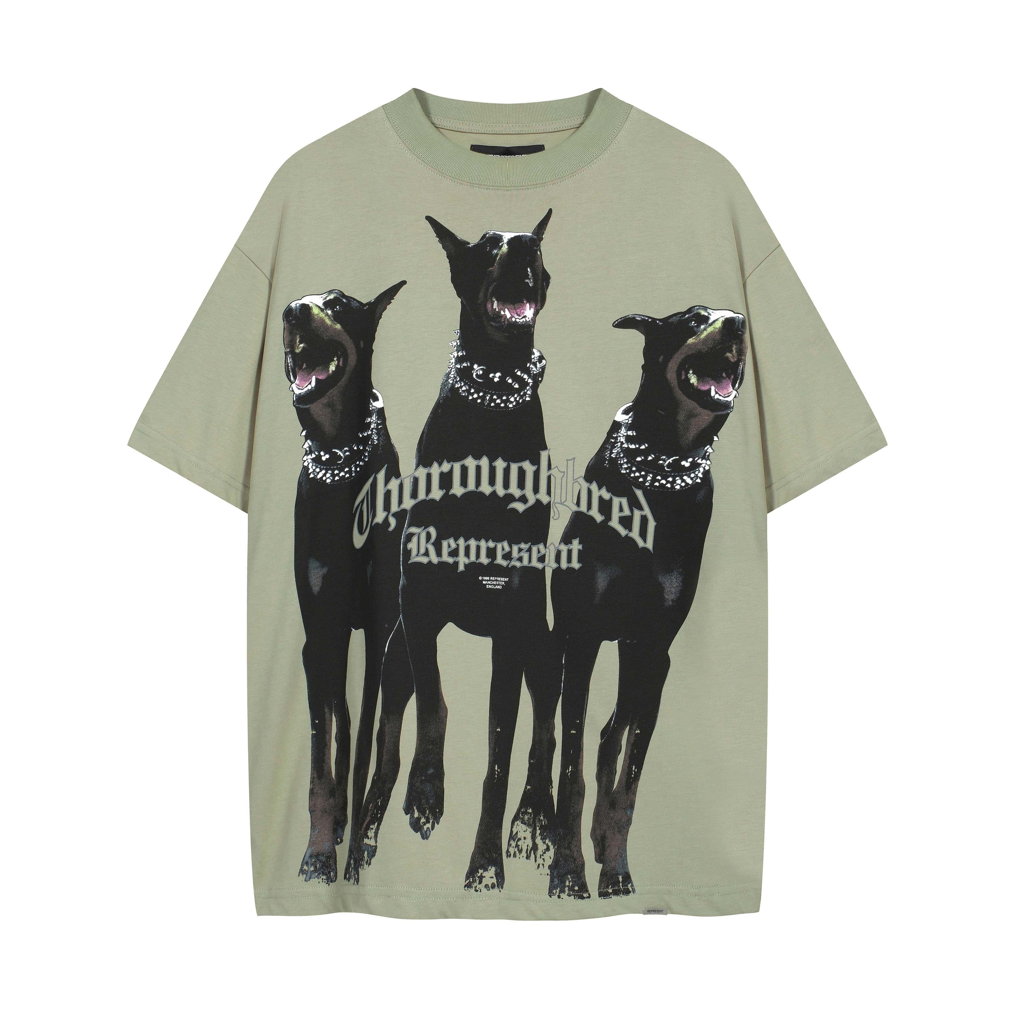 Represent Thoroughbred Doberman T-Shirt - Washed Olive