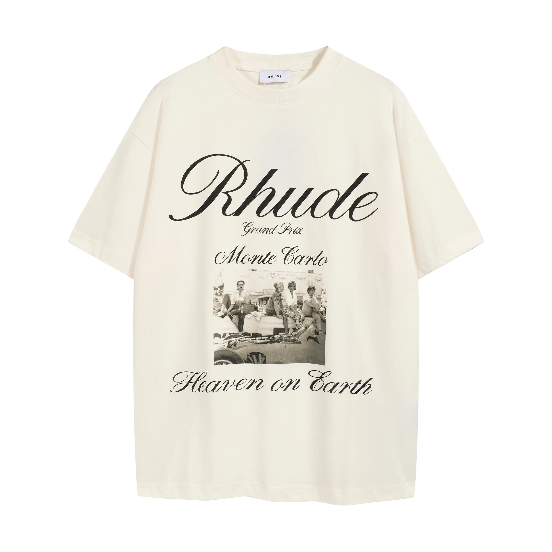 Rhude Heaven On Earth Vintage White Graphic T-Shirt