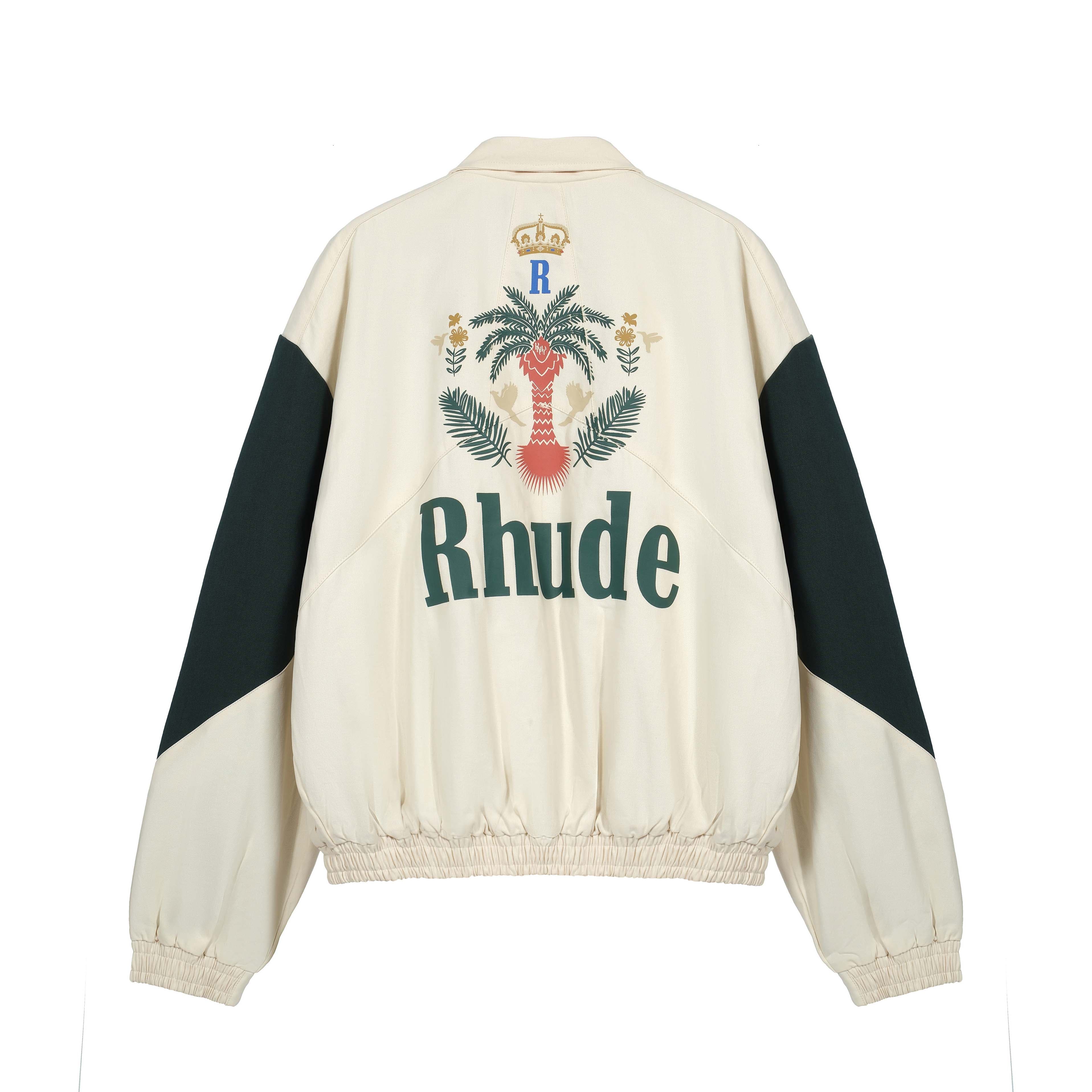 Rhude Colour-Block Track Jacket Green/Black/White Zip-Up