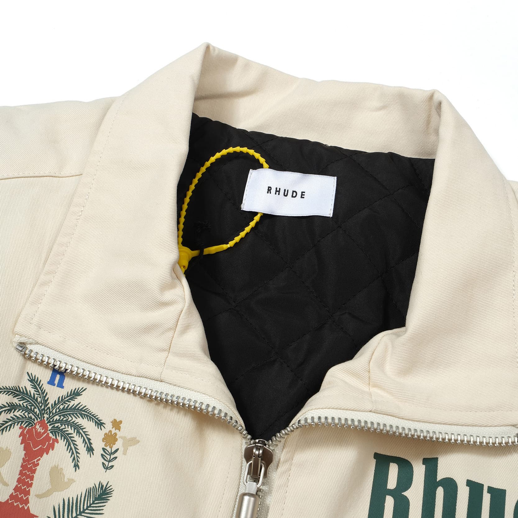rhude Colour-Block Track Jacket Green/Black/White Zip-Up