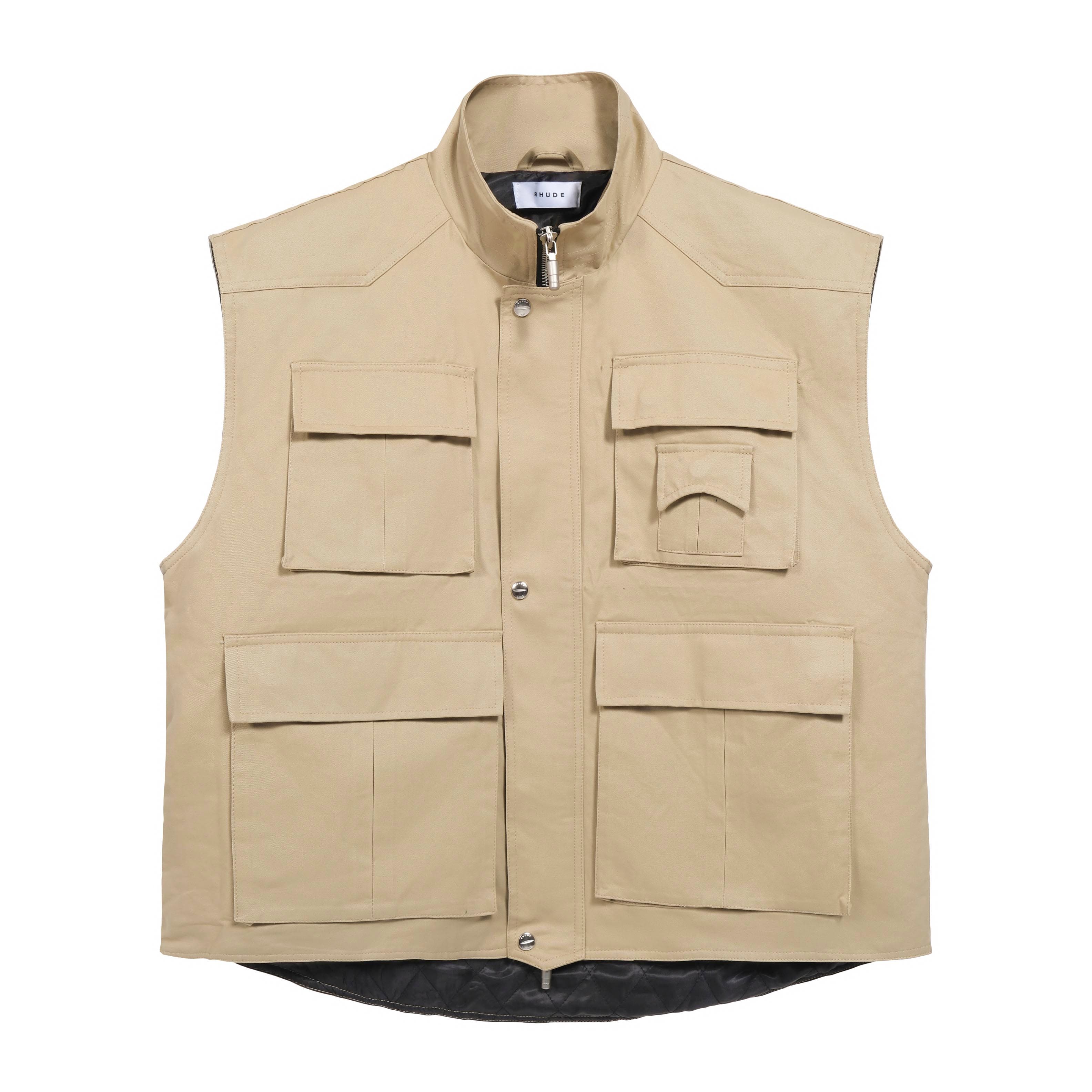 RHUDE Khaki Multifunctional Utility Work Vest - Luxury Streetwear