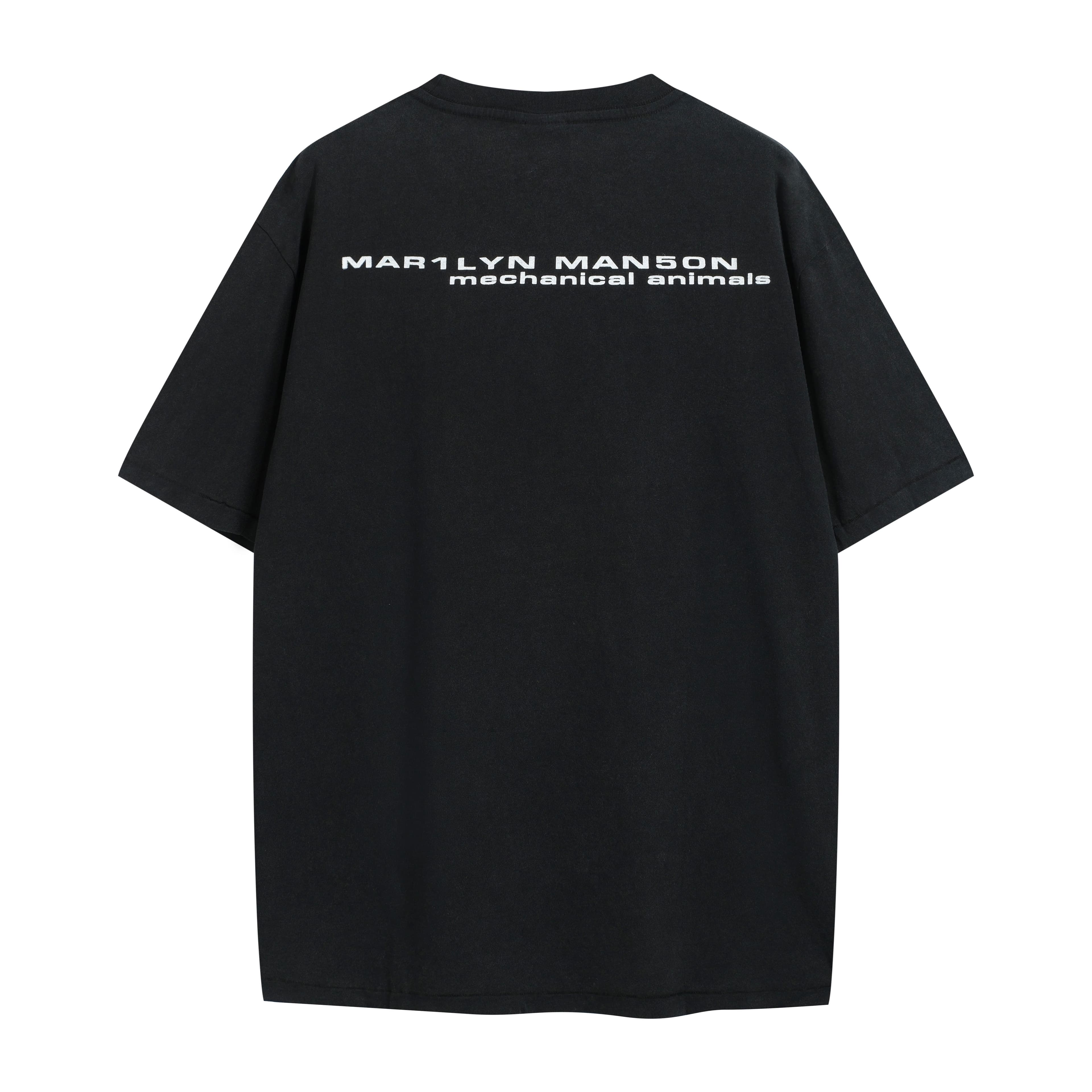 SAINT Mxxxxxx Black Alien Graphic Vintage Distressed T-Shirt