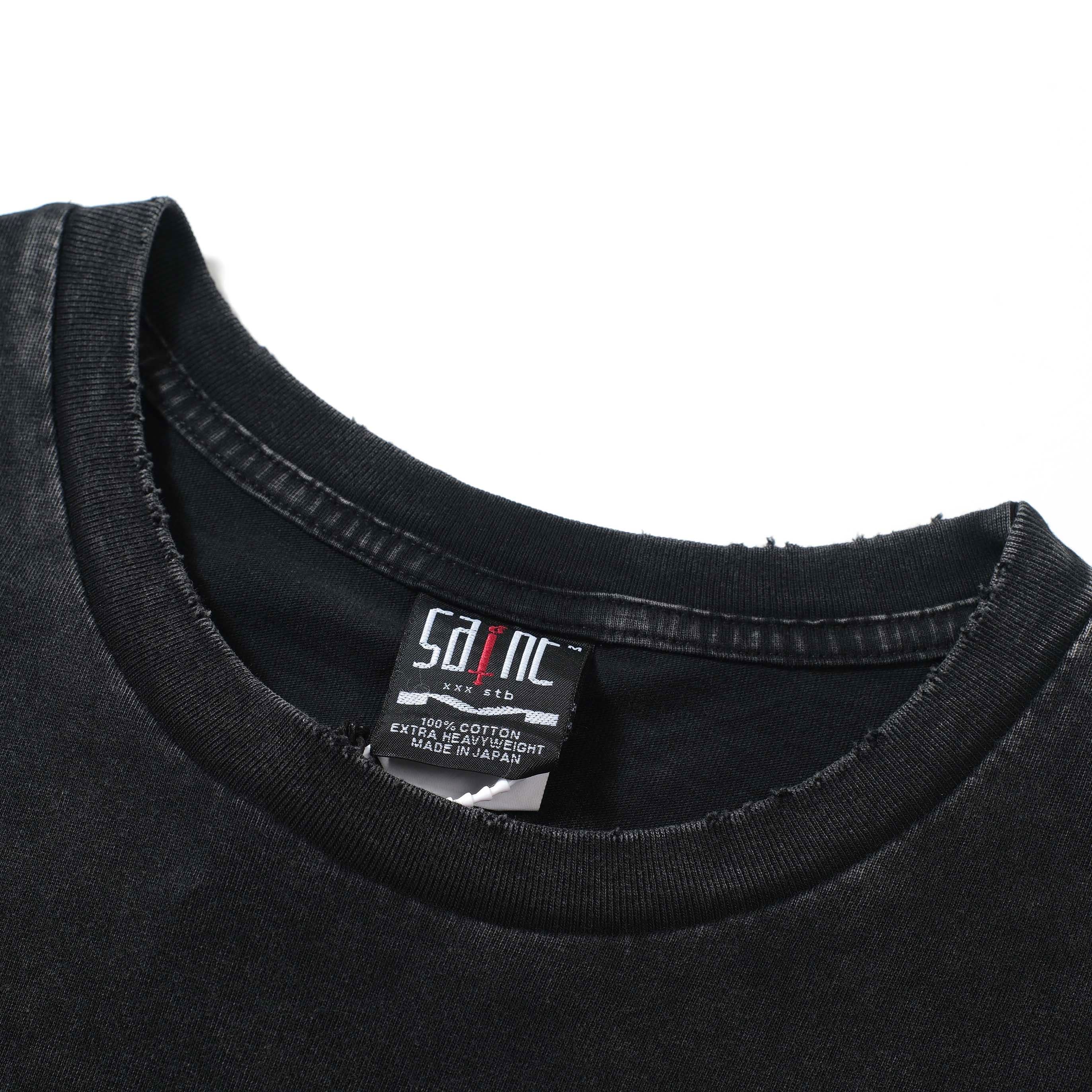 SAINT Mxxxxxx x Black Dots RIGHT BRIGADE Distressed T-Shirt