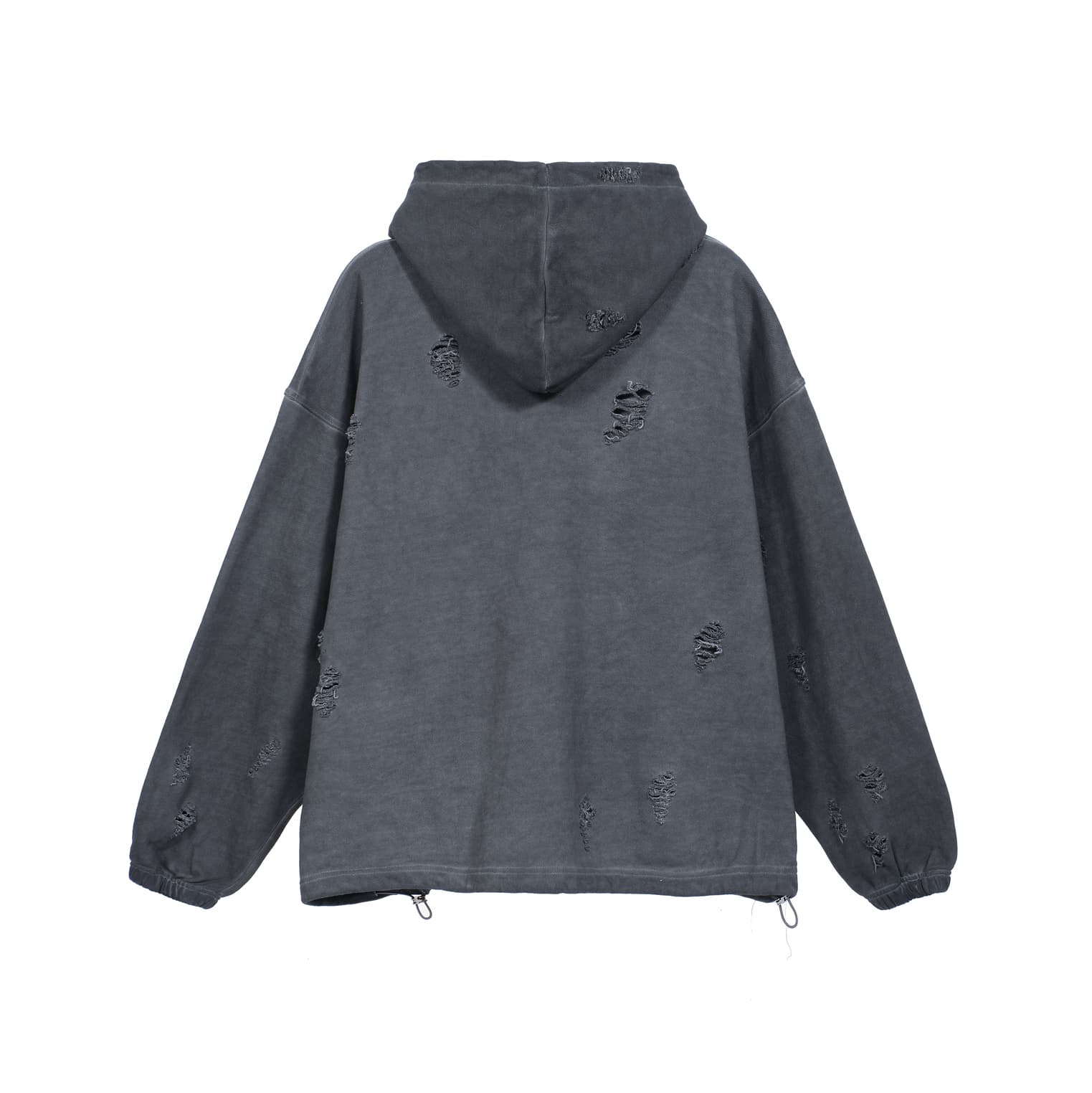 THUG CLUB Oversized Distressed Pigment Hoodie