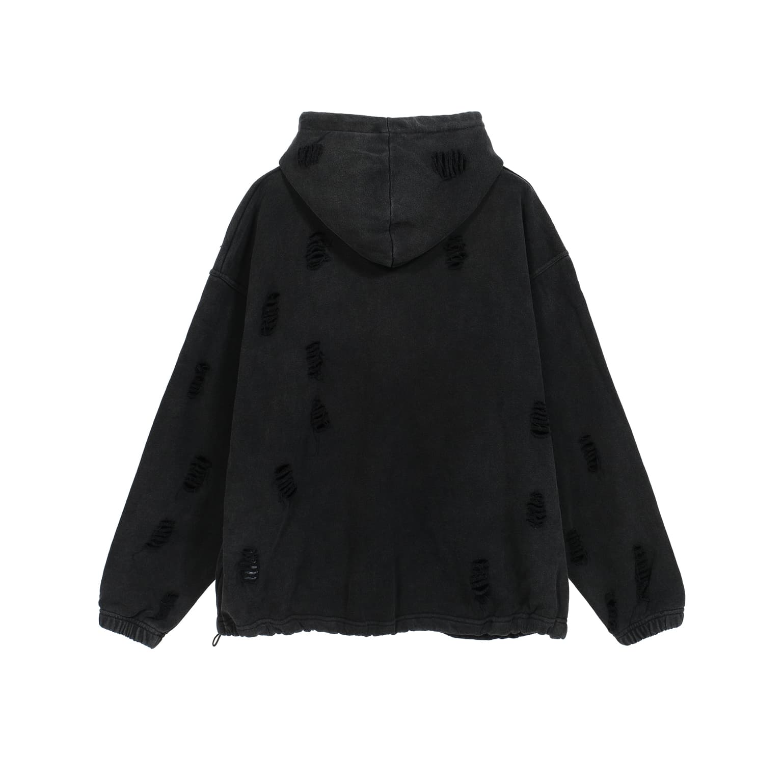 THUG CLUB Black Distressed Oversized Patch Hoodie