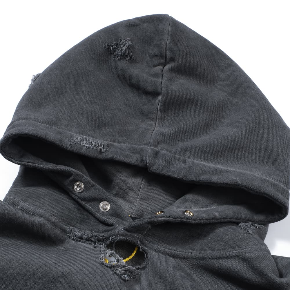 THUG CLUB Oversized Distressed Pigment Hoodie