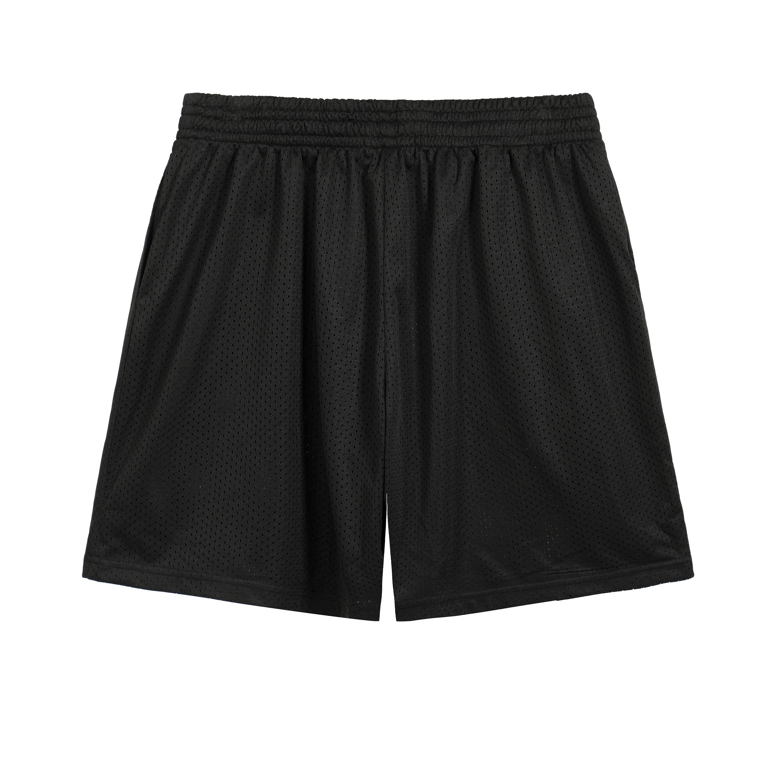 THUG CLUB Black Lightweight Mesh Shorts with TC Logo Detail