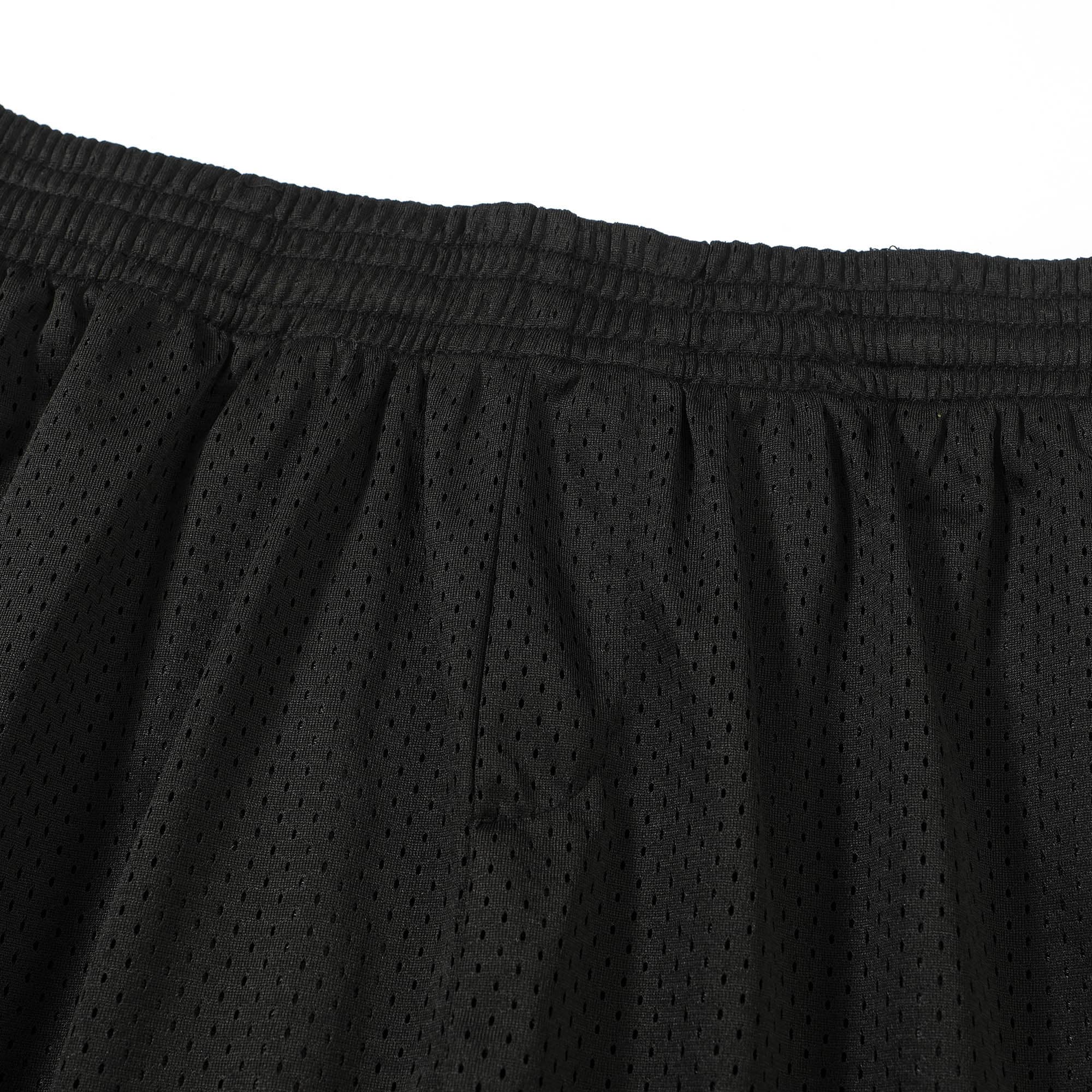 THUG CLUB Black Lightweight Mesh Shorts with TC Logo Detail