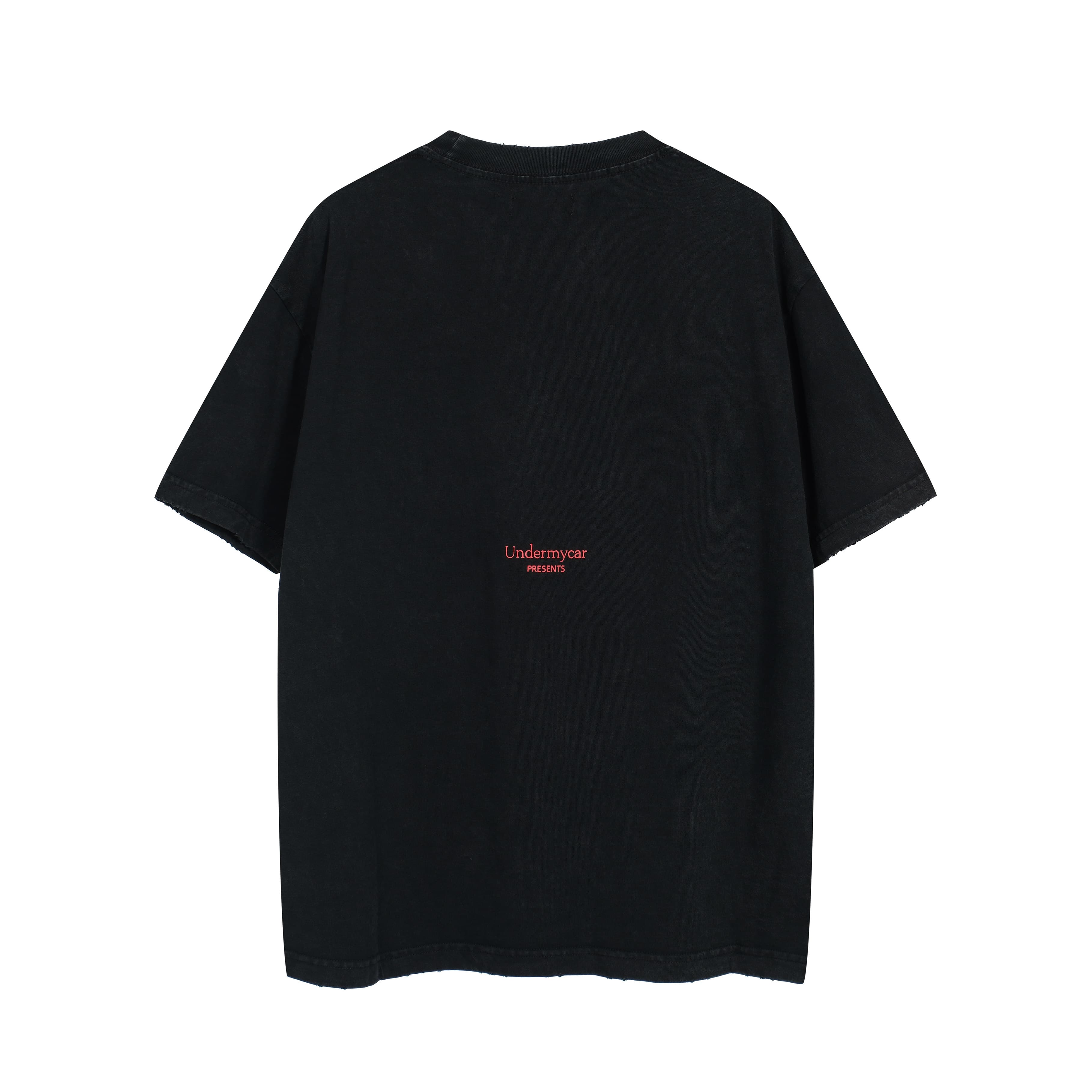 'DEATH EATERS' Washed Black Oversized Graphic T-Shirt