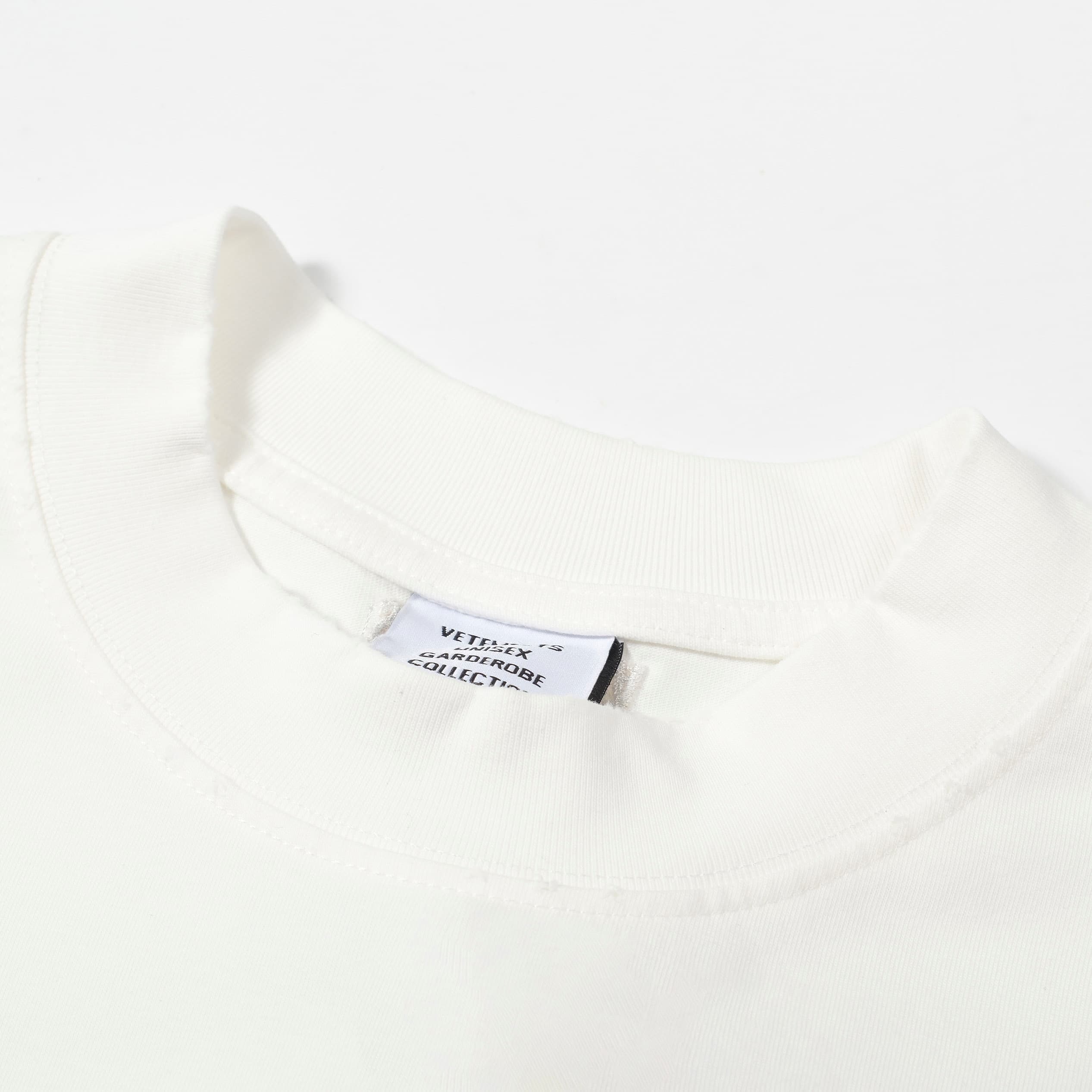 Vetements Black Oversized Embroidered Logo Distressed T-Shirt