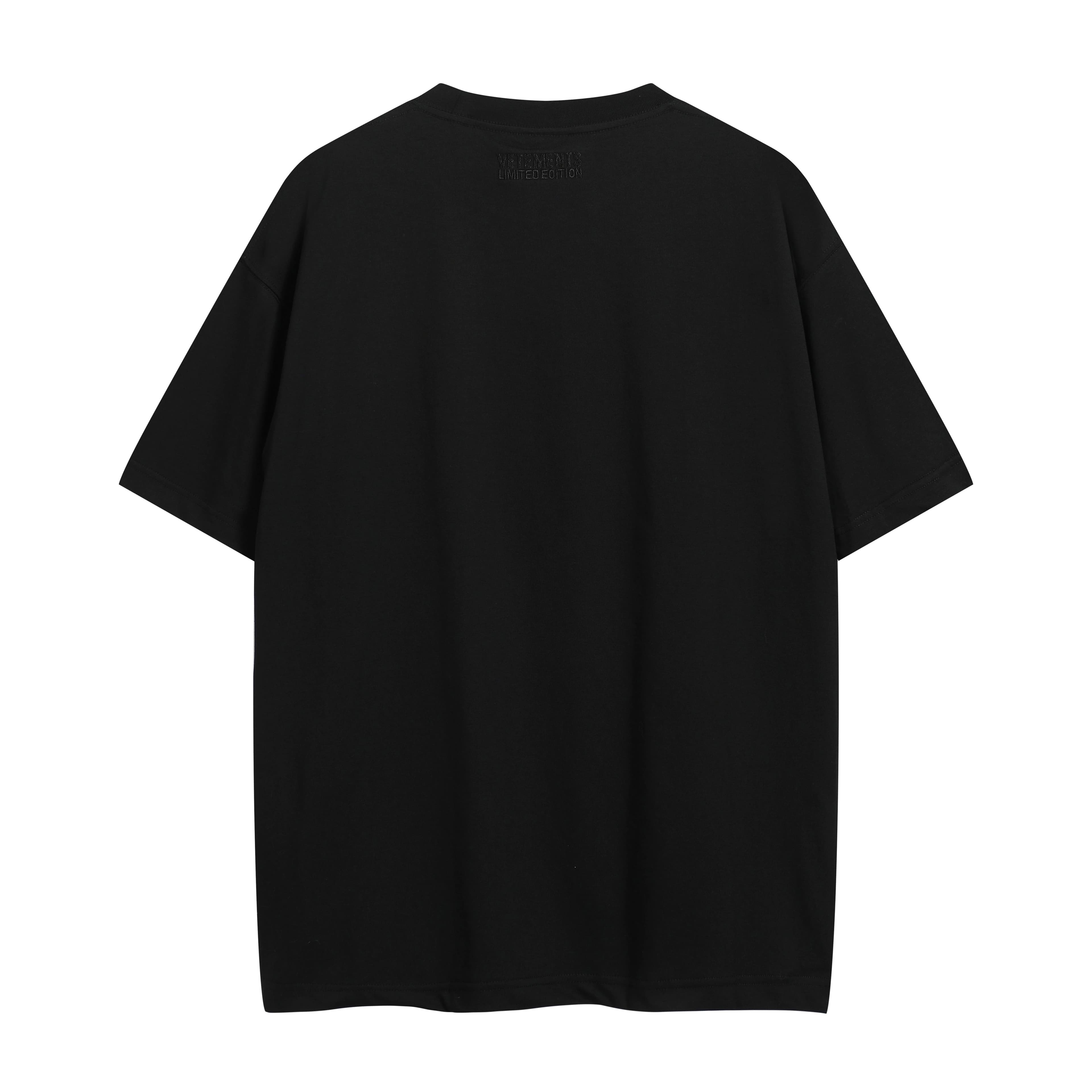 Vetements Black Oversized Seasons Script Graphic T-Shirt