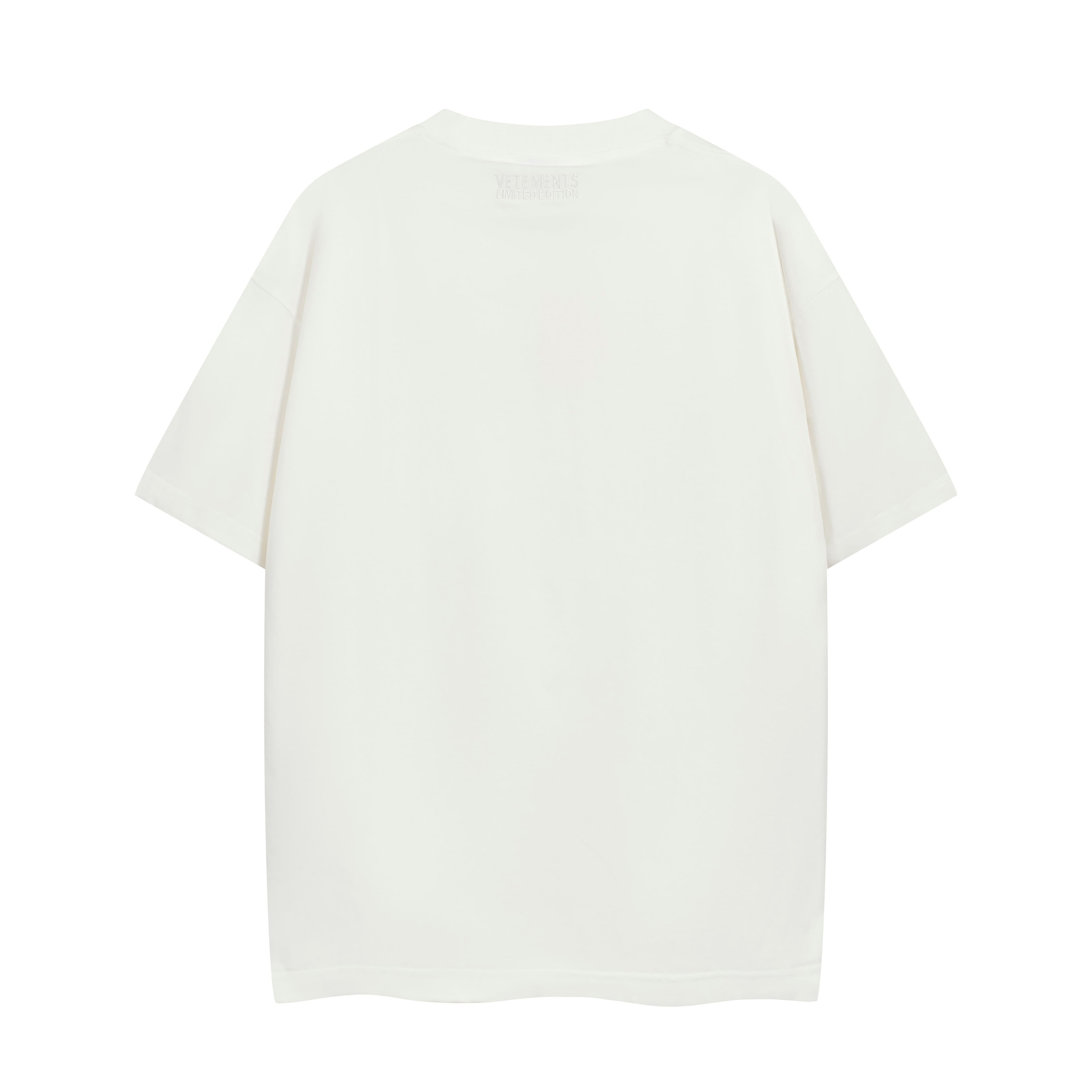 Vetements White Oversized Tonal Embroidered Logo T-Shirt