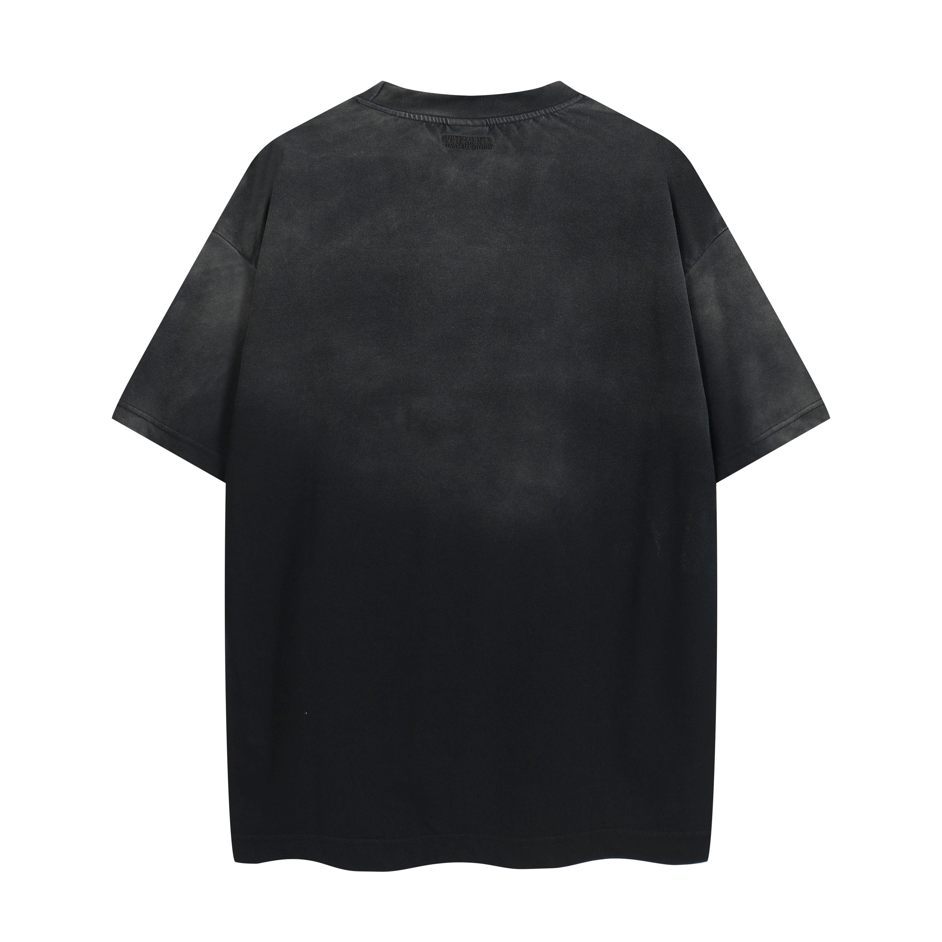 Vetements Black Embroidered Logo Oversized Cotton T-Shirt