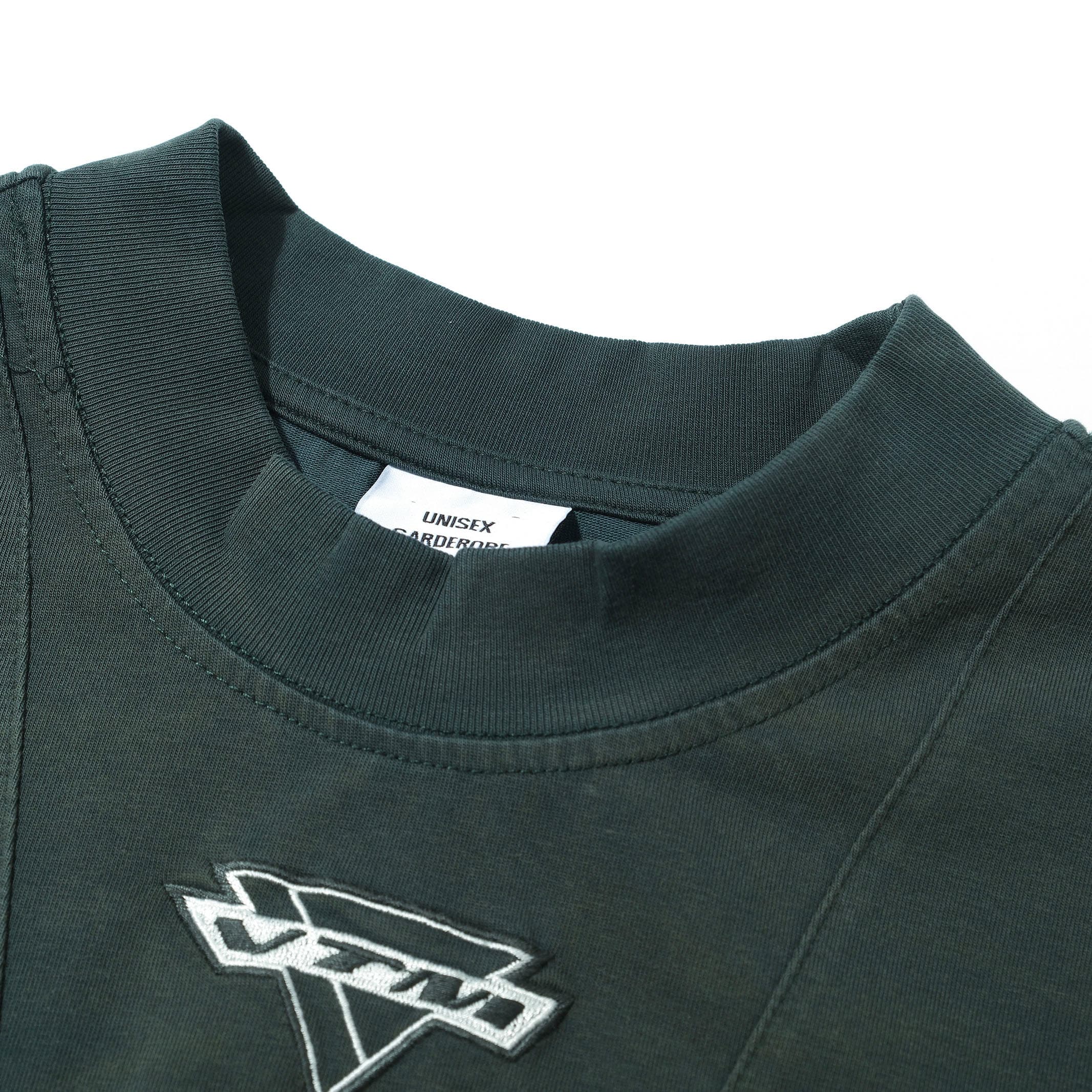 Vetements Washed Black Oversized V-Logo Distressed T-Shirt