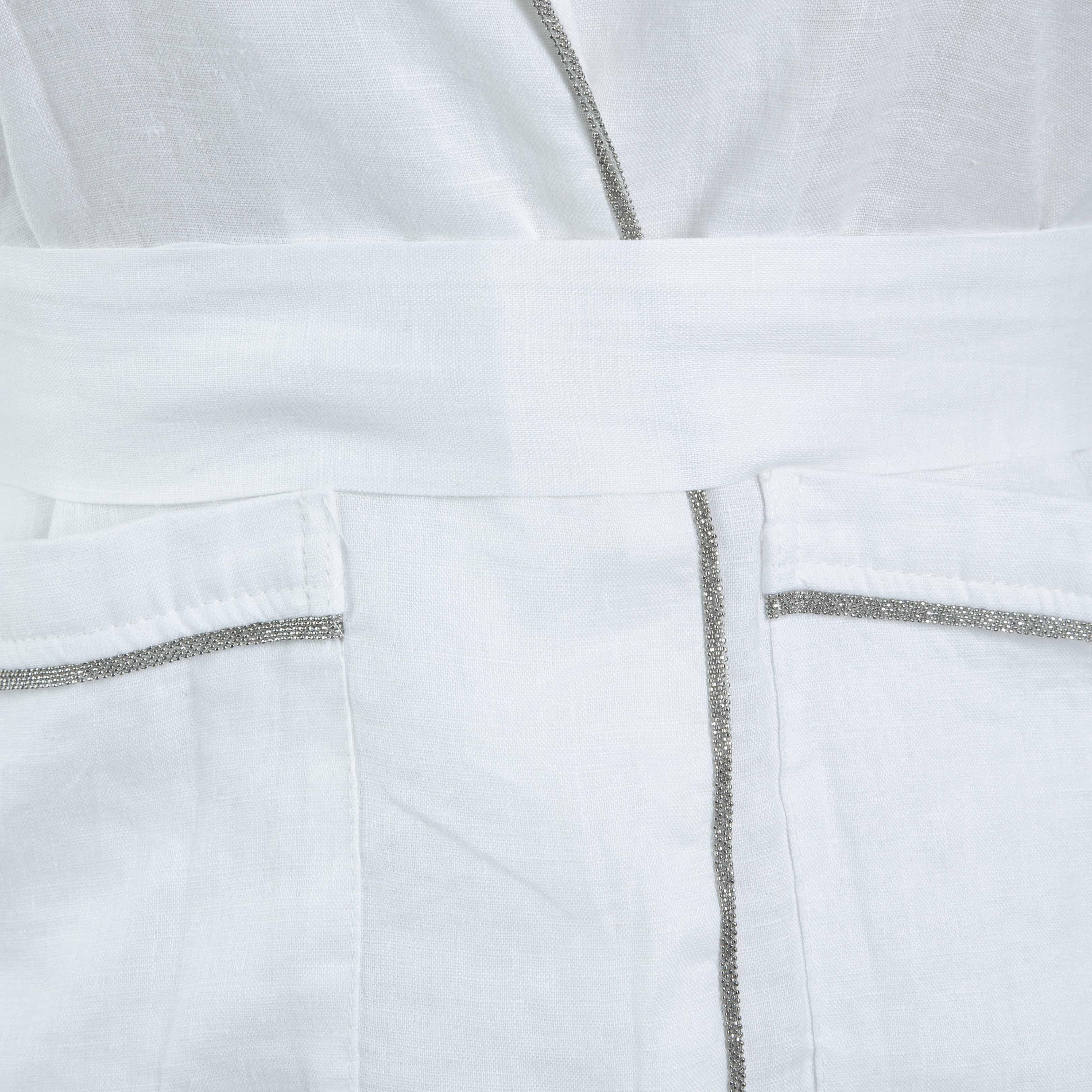 White Linen Wrap Jacket & Trouser Set | Agu & Sons Ltd