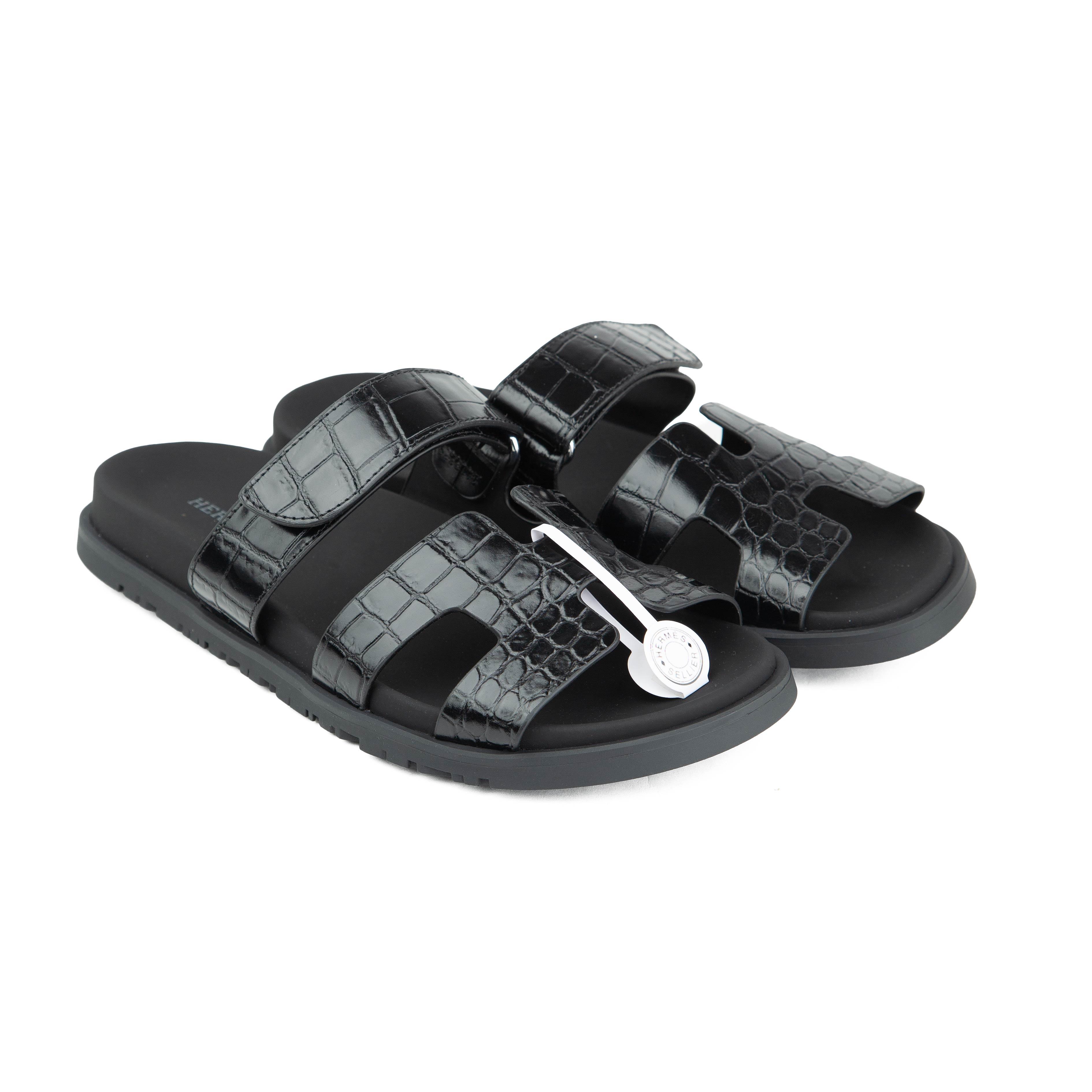 Shop the Hermès Chypre Sandal in White Technical Canvas.