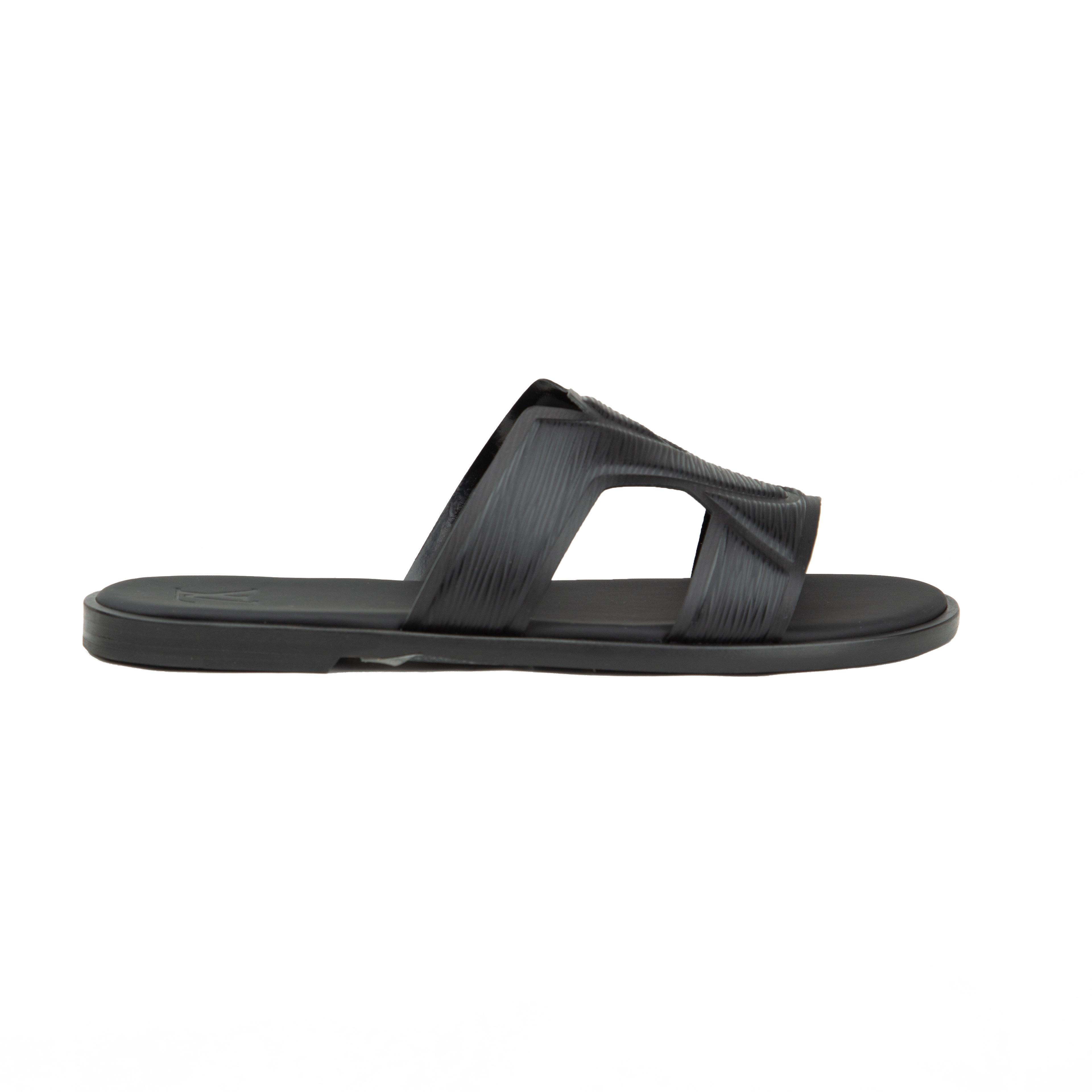 Louis Vuitton Waterfront Mules | Cognac Grained Leather Slide