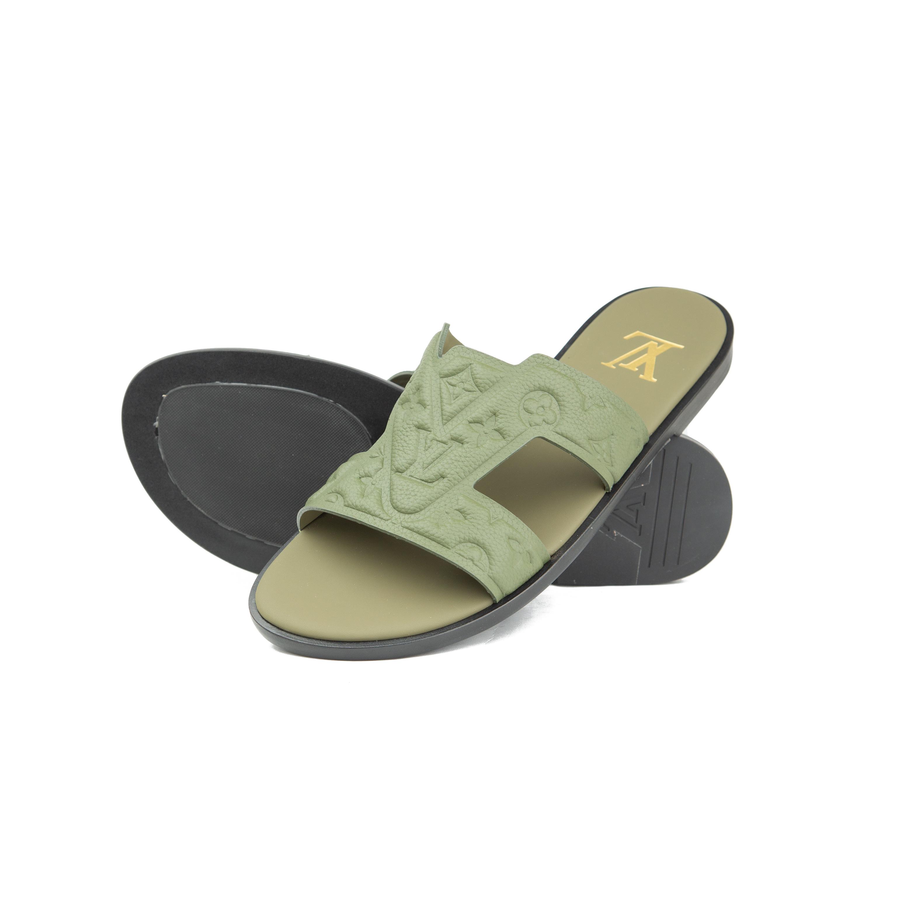 Louis Vuitton Waterfront Mules | Cognac Grained Leather Slide
