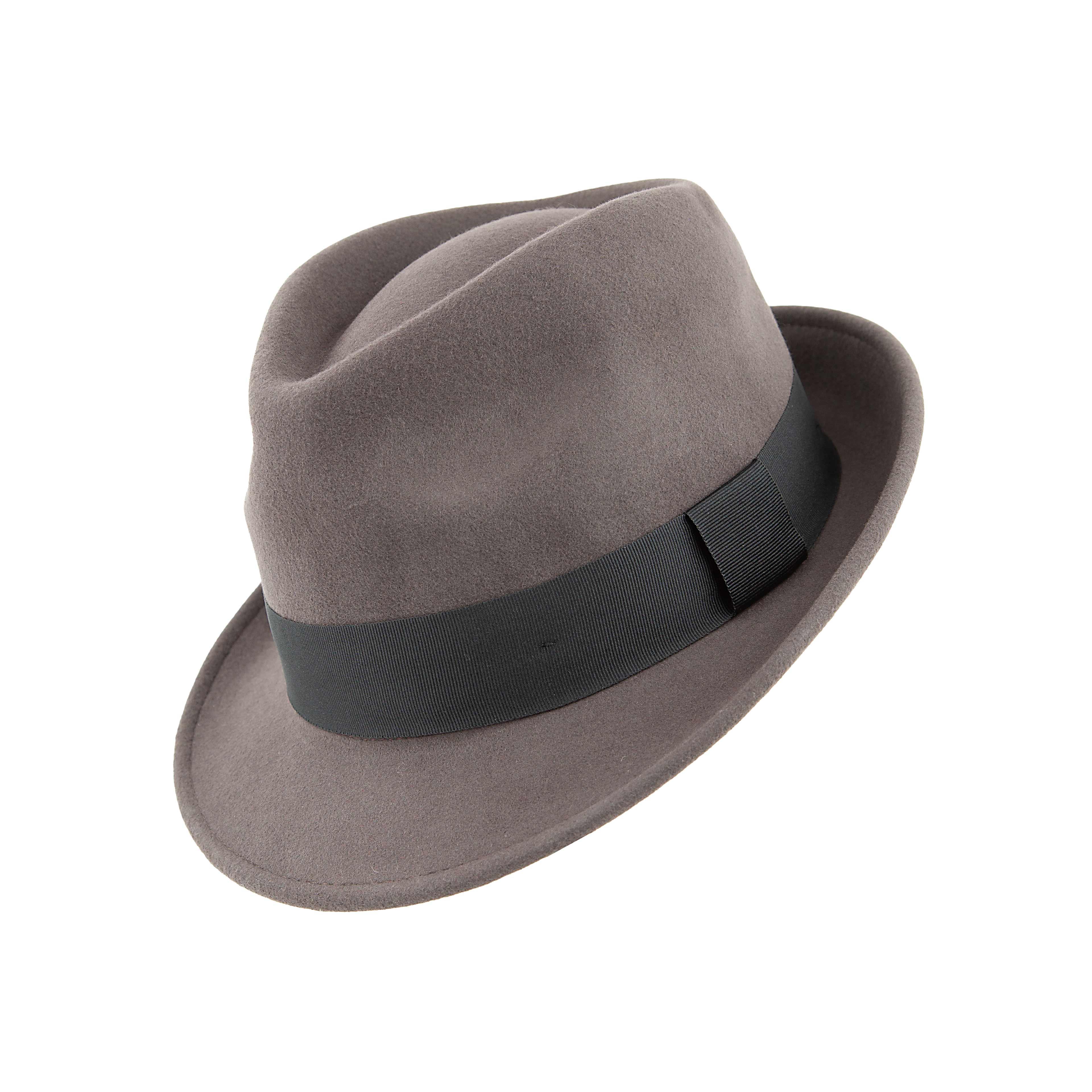 Shop our premium charcoal grey wool felt fedora.