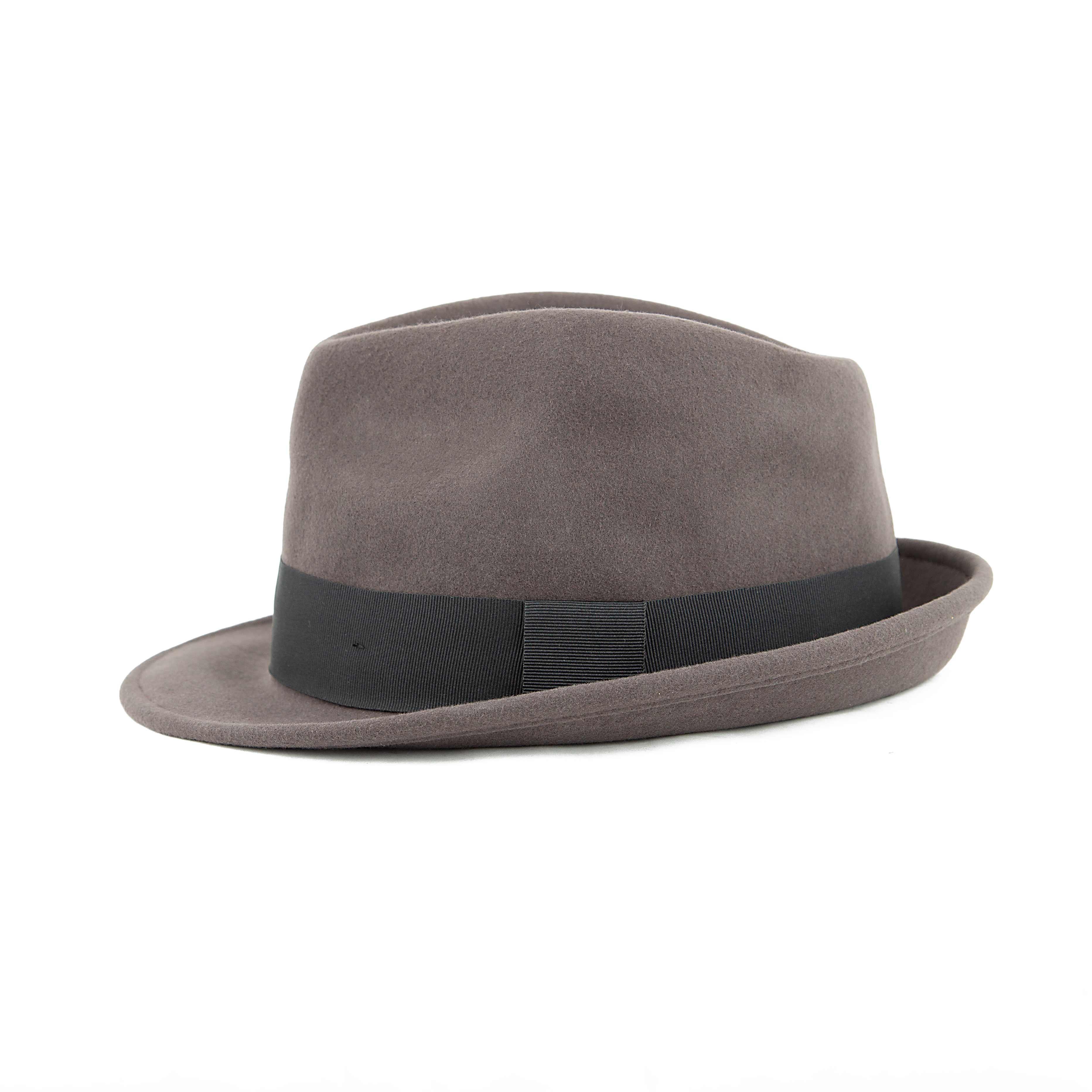 Classic Charcoal Grey Wool Felt Fedora Hat | Unisex Headwear