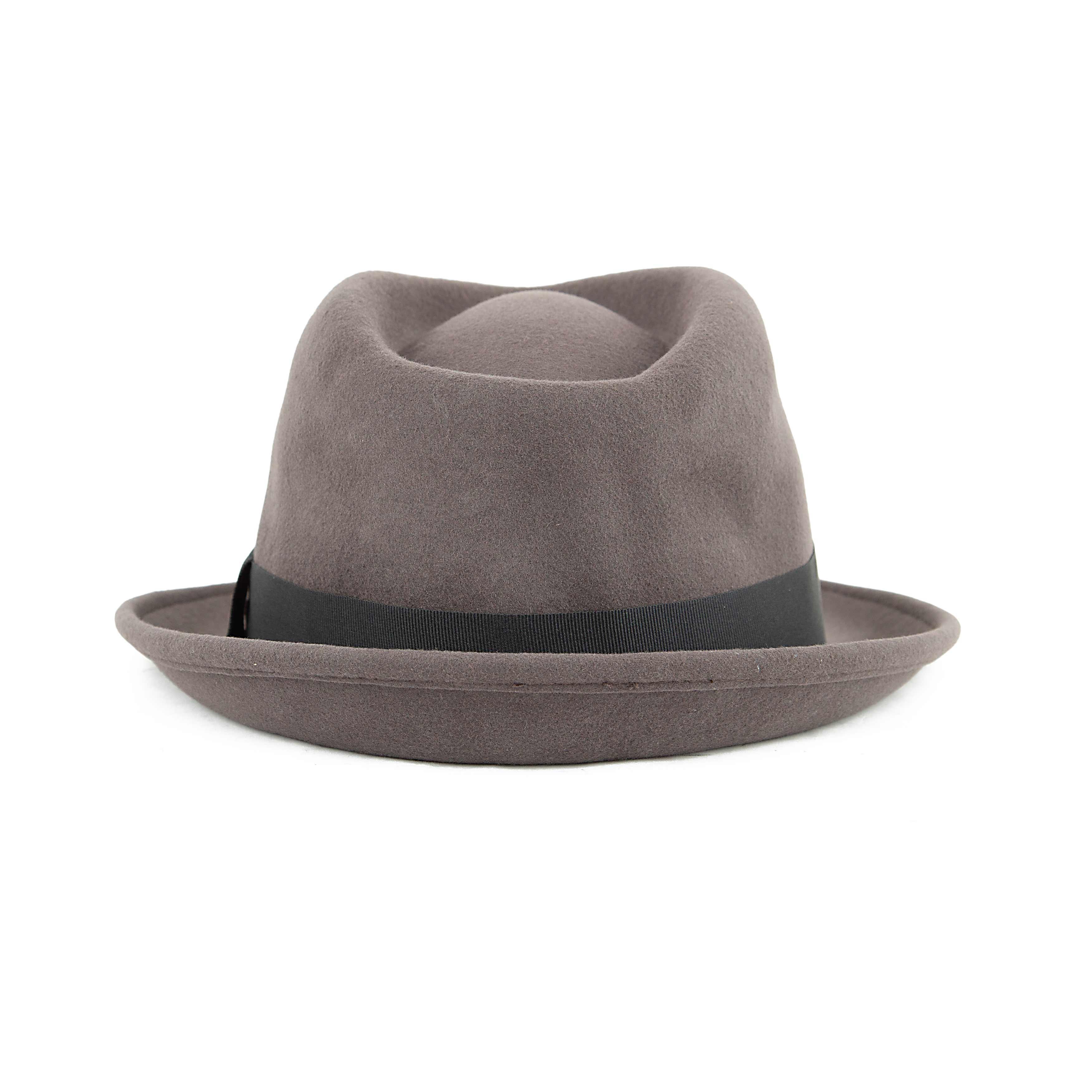 Classic Charcoal Grey Wool Felt Fedora Hat | Unisex Headwear
