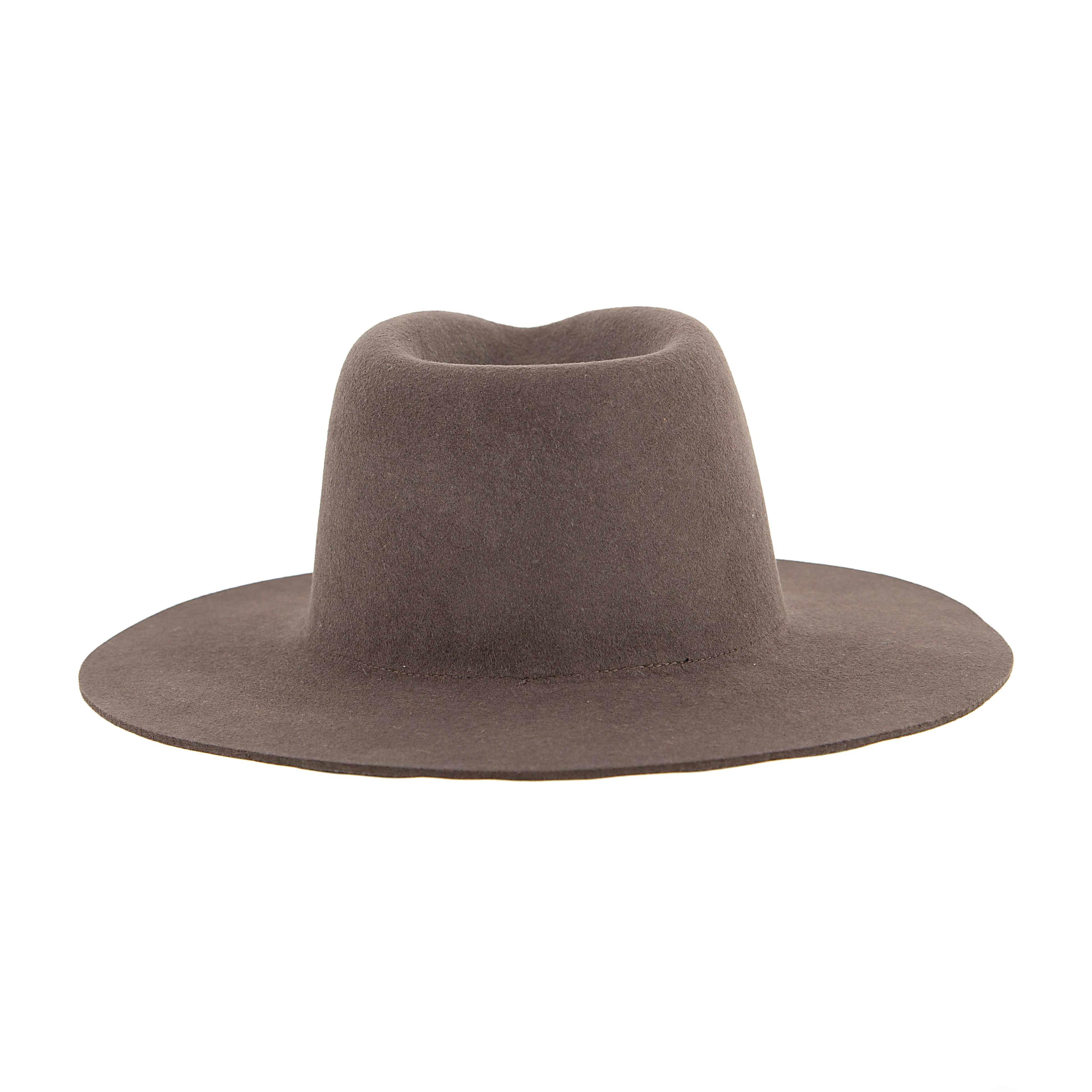 Charcoal Grey Wool Fedora with Silver Textured Woven Band