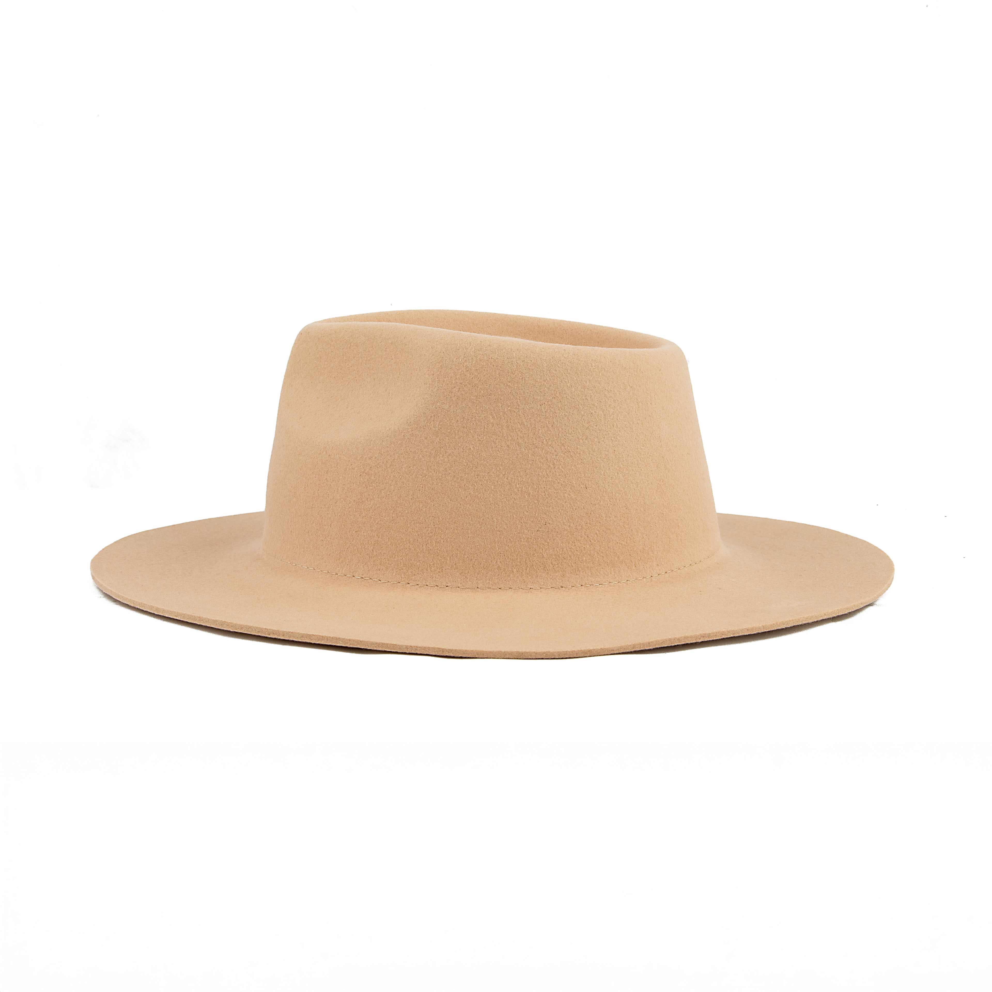 Black Wool Wide Brim Fedora - Navy Geometric Patterned Band
