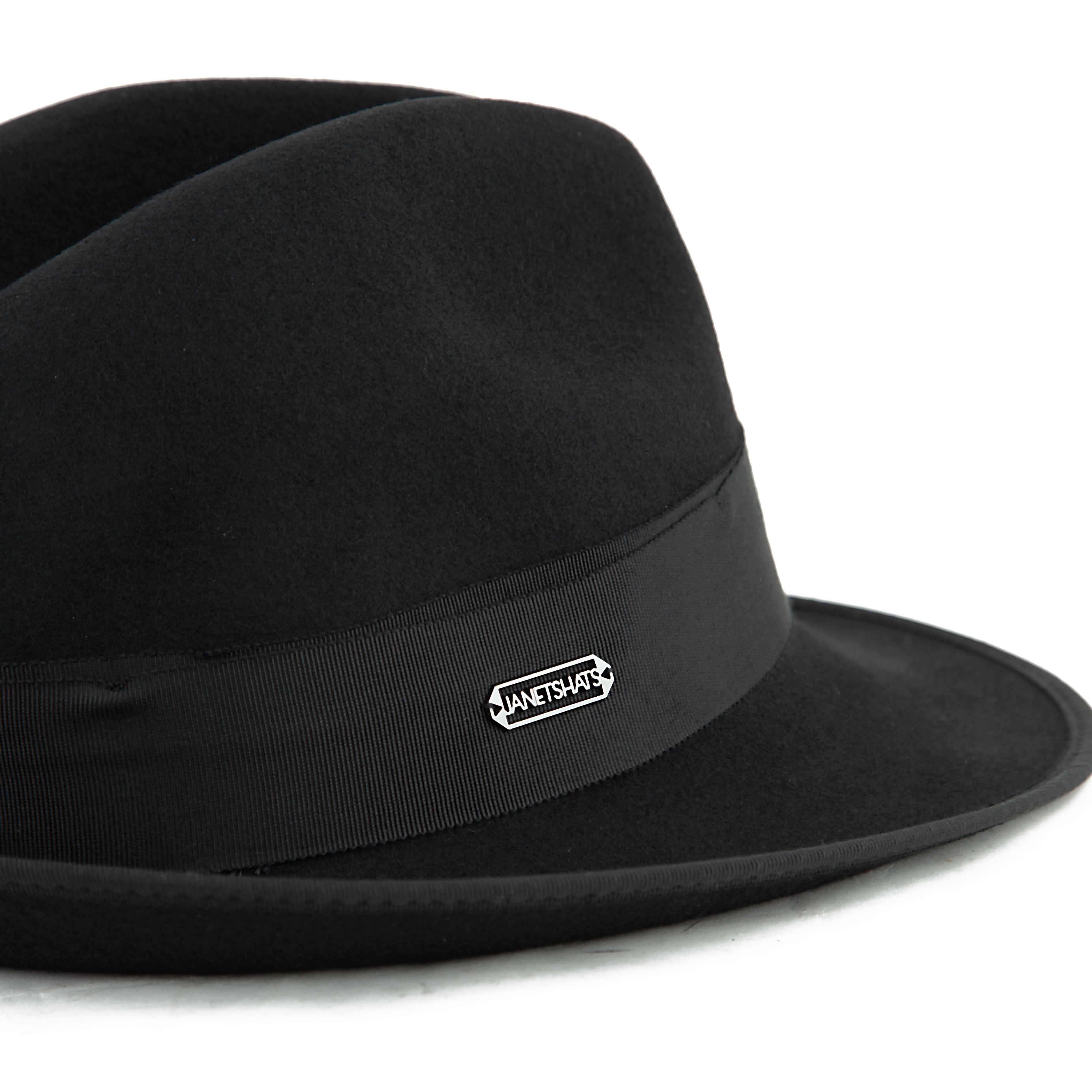 Buy Classic Black Felt Fedora Hat | Janetshats Luxury