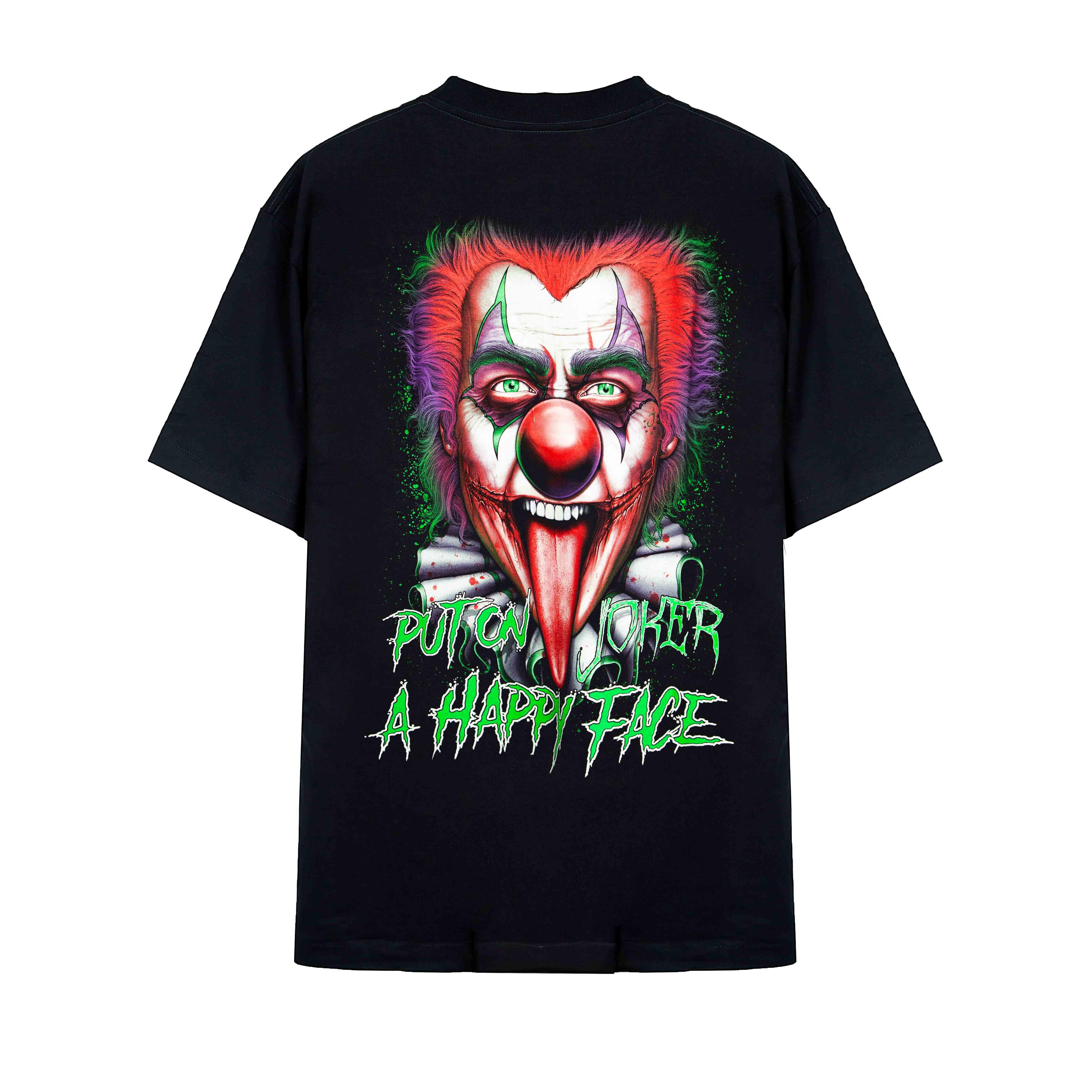 Rock Eagle Raving Clown Face Black Graphic T-Shirt Unisex