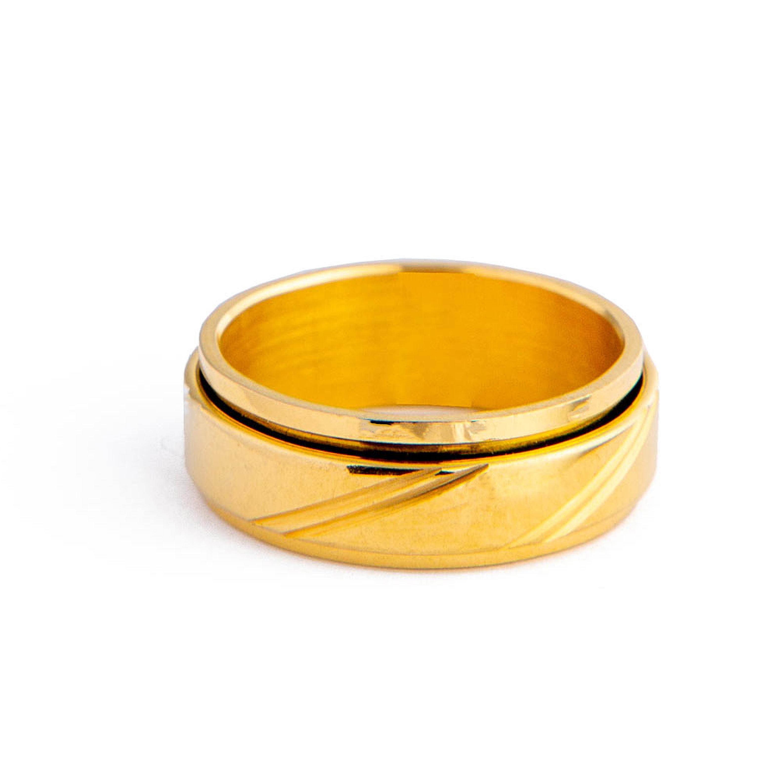 22k Yellow Gold Bold Textured Wedding Band Ring