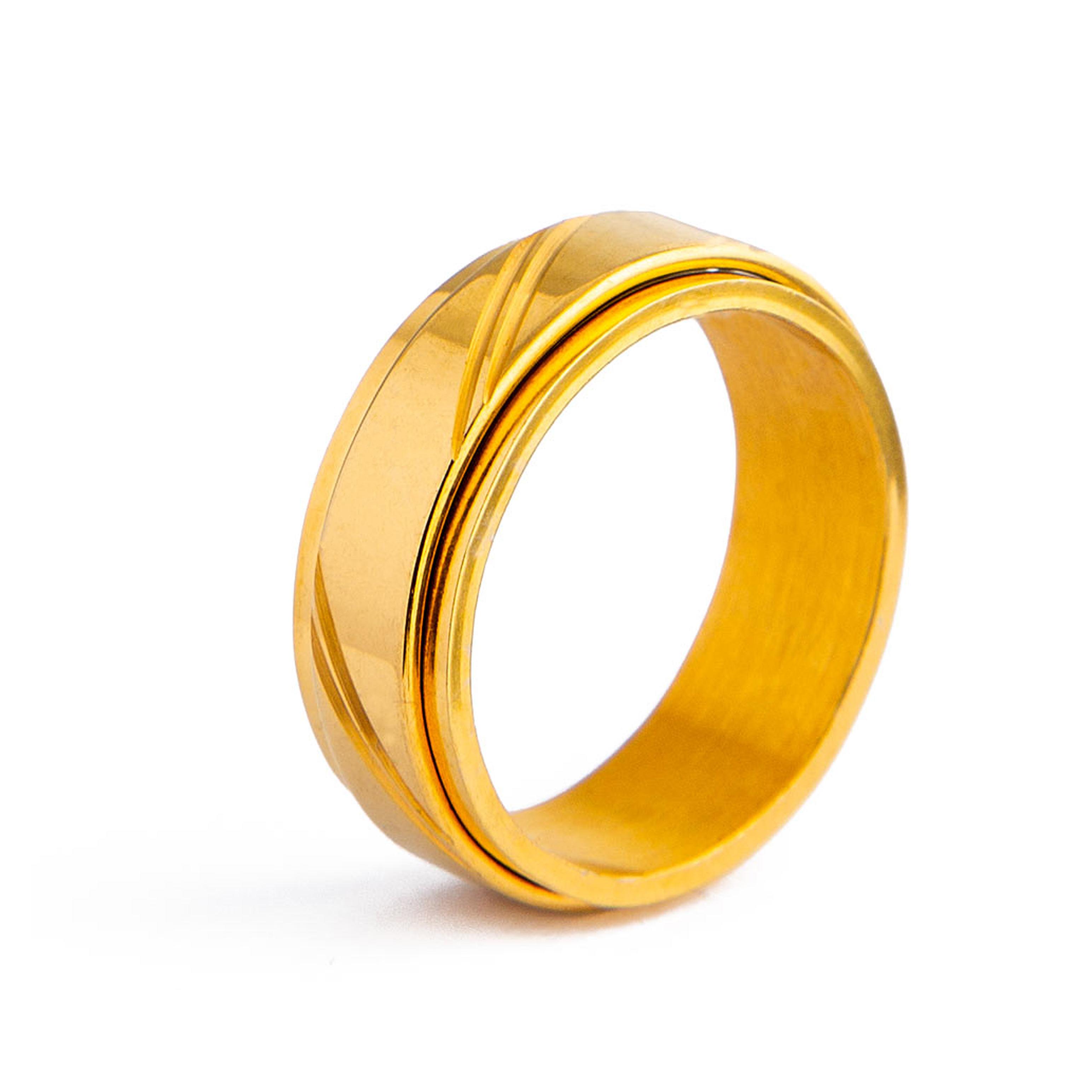 22k Yellow Gold Bold Textured Wedding Band Ring