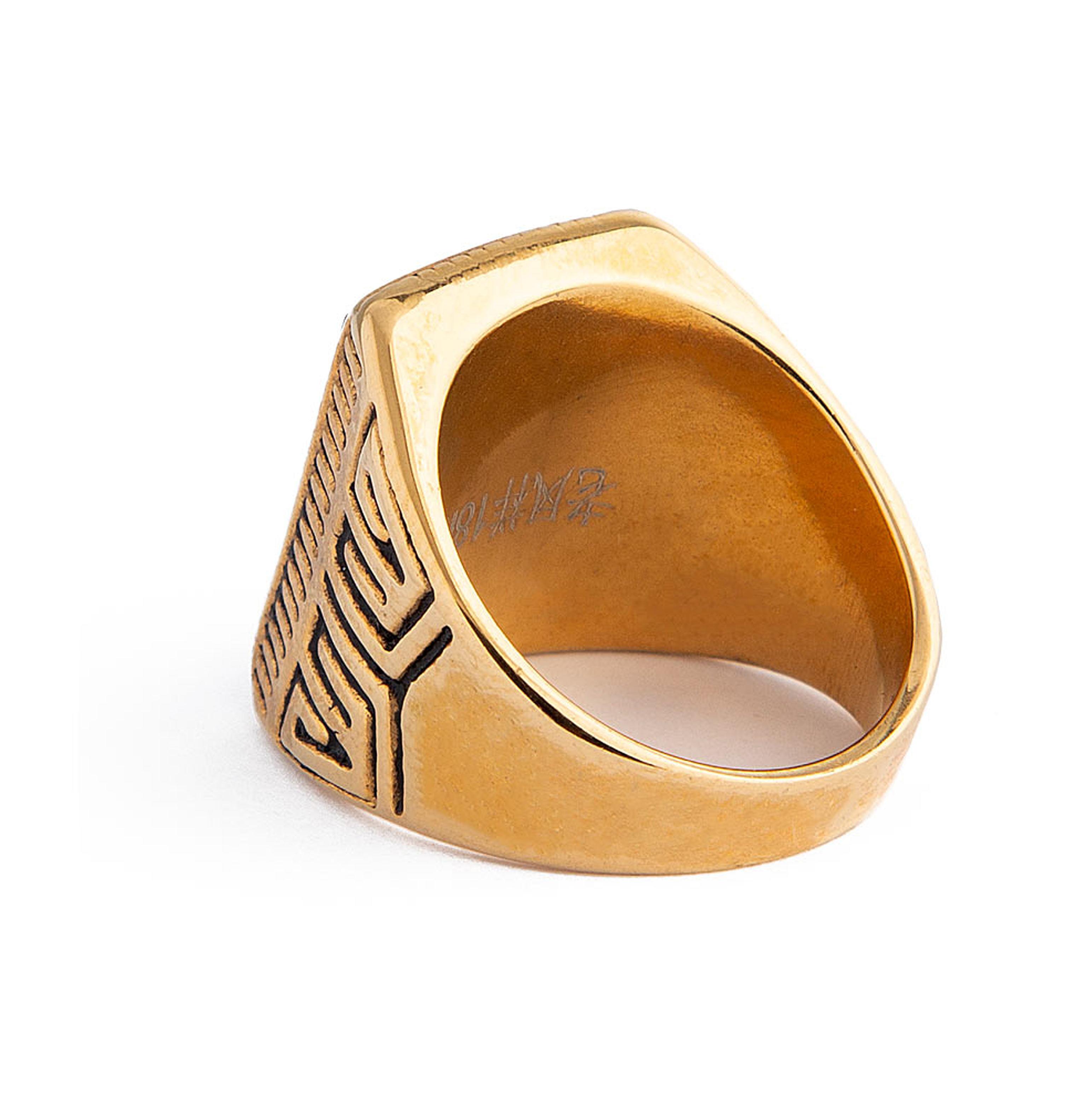 Rectangular Red Gemstone Gold Statement Ring