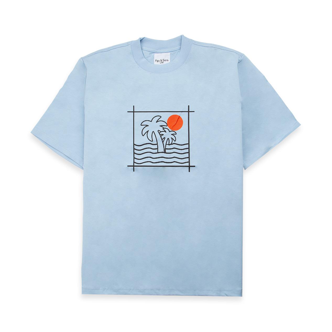 Agu & Sons Ltd. "Island Sunset" Army Green Graphic Tee