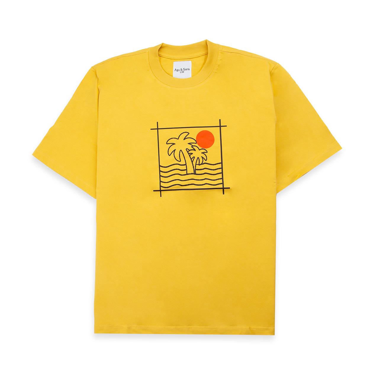 Agu & Sons Ltd Yellow Sunset Palm TSHIRT