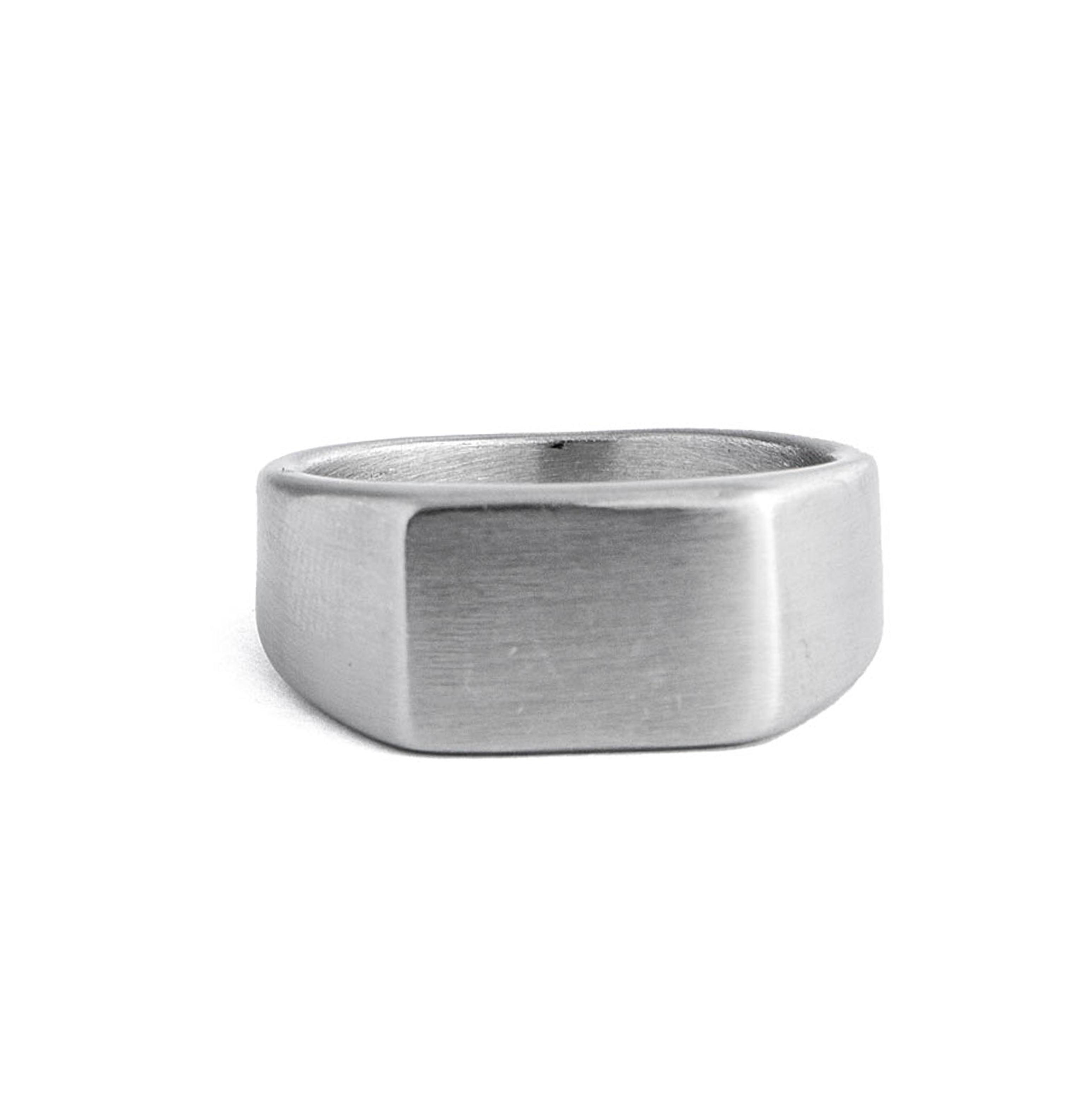 Matte Stainless Steel Signet Ring