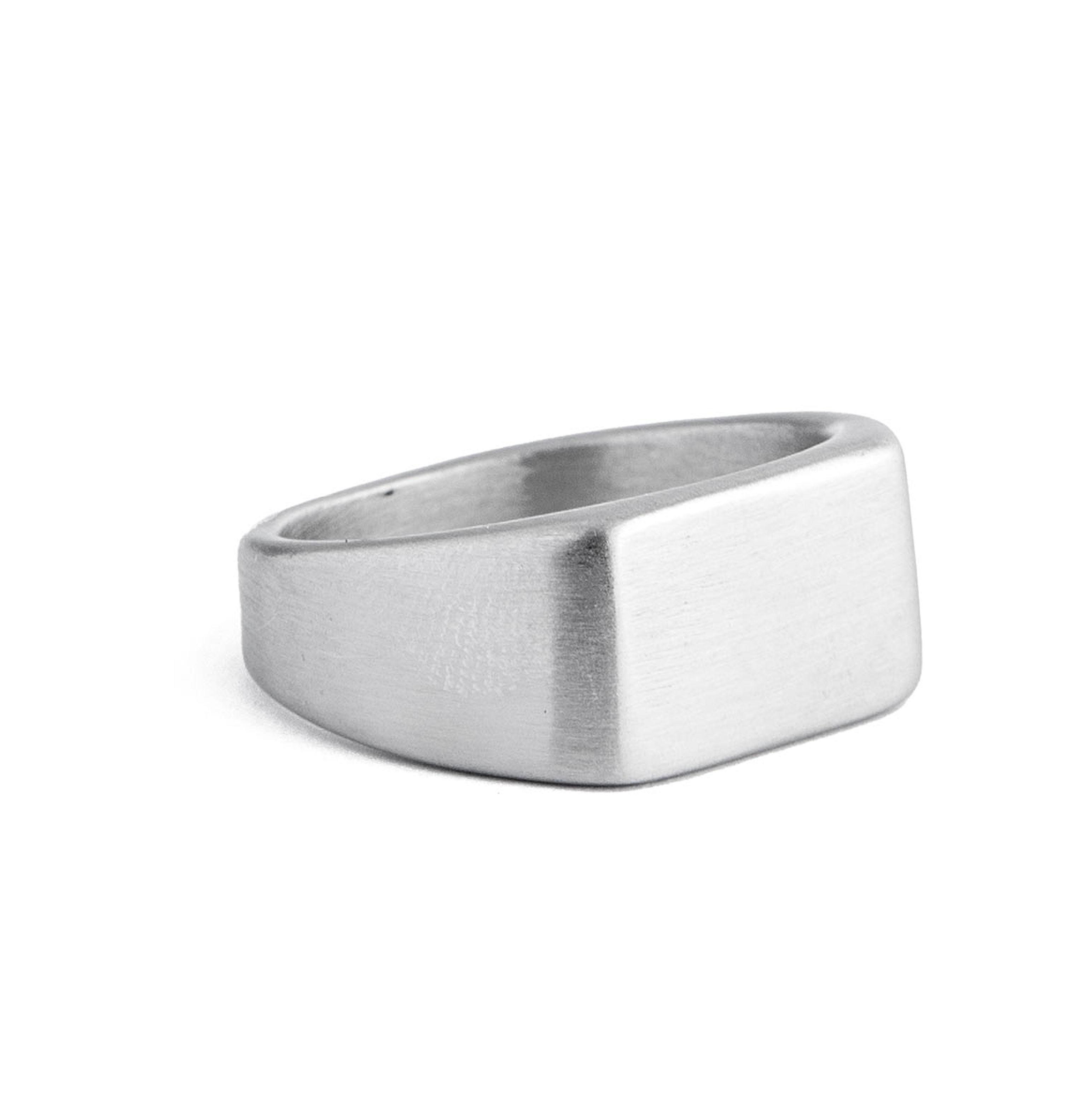 Matte Stainless Steel Signet Ring