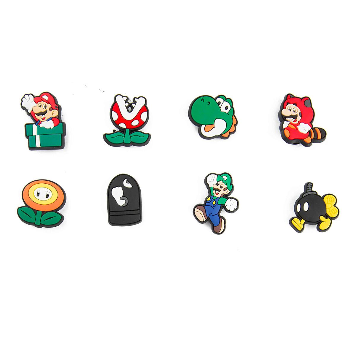 Level up your Crocs with this 8-pack of Super Mario Jibbitz! Features Mario, Luigi,