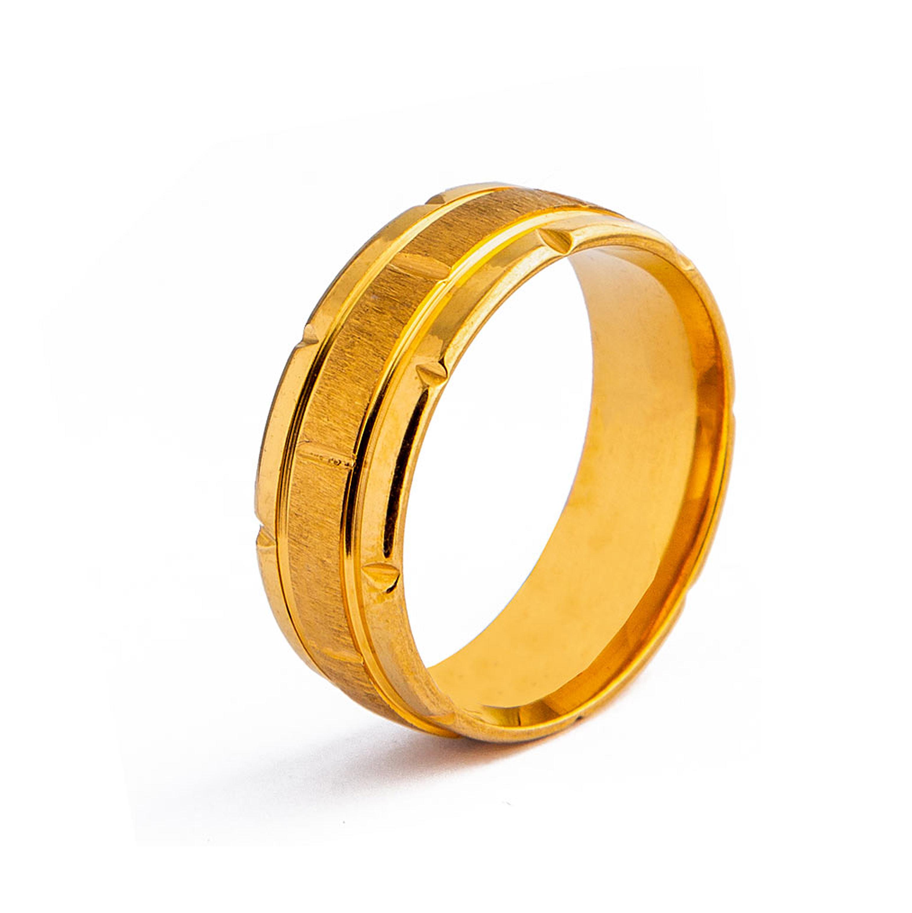 22k Yellow Gold High Polish Milgrain Band Ring