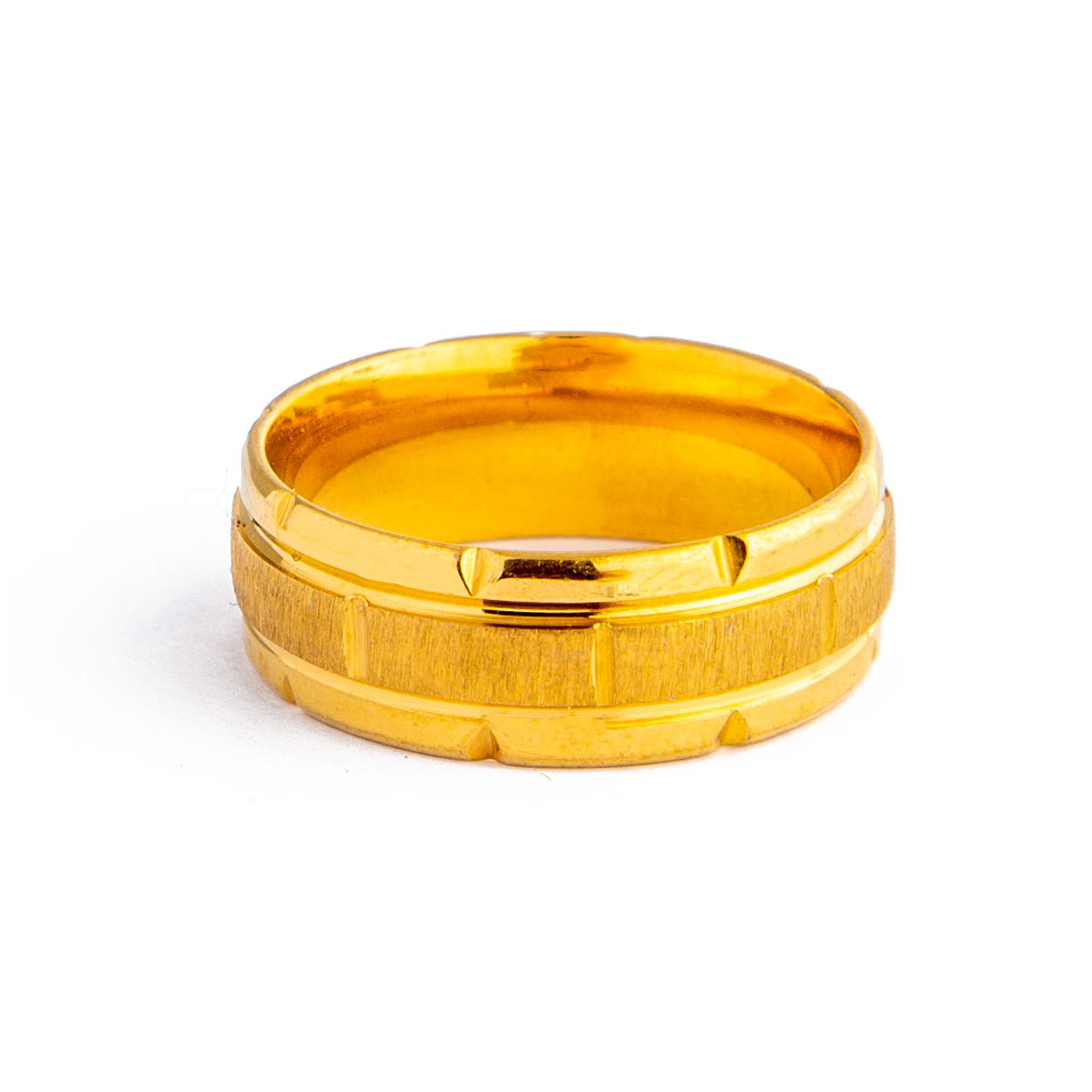 Yellow Gold High Polish Milgrain Band Ring