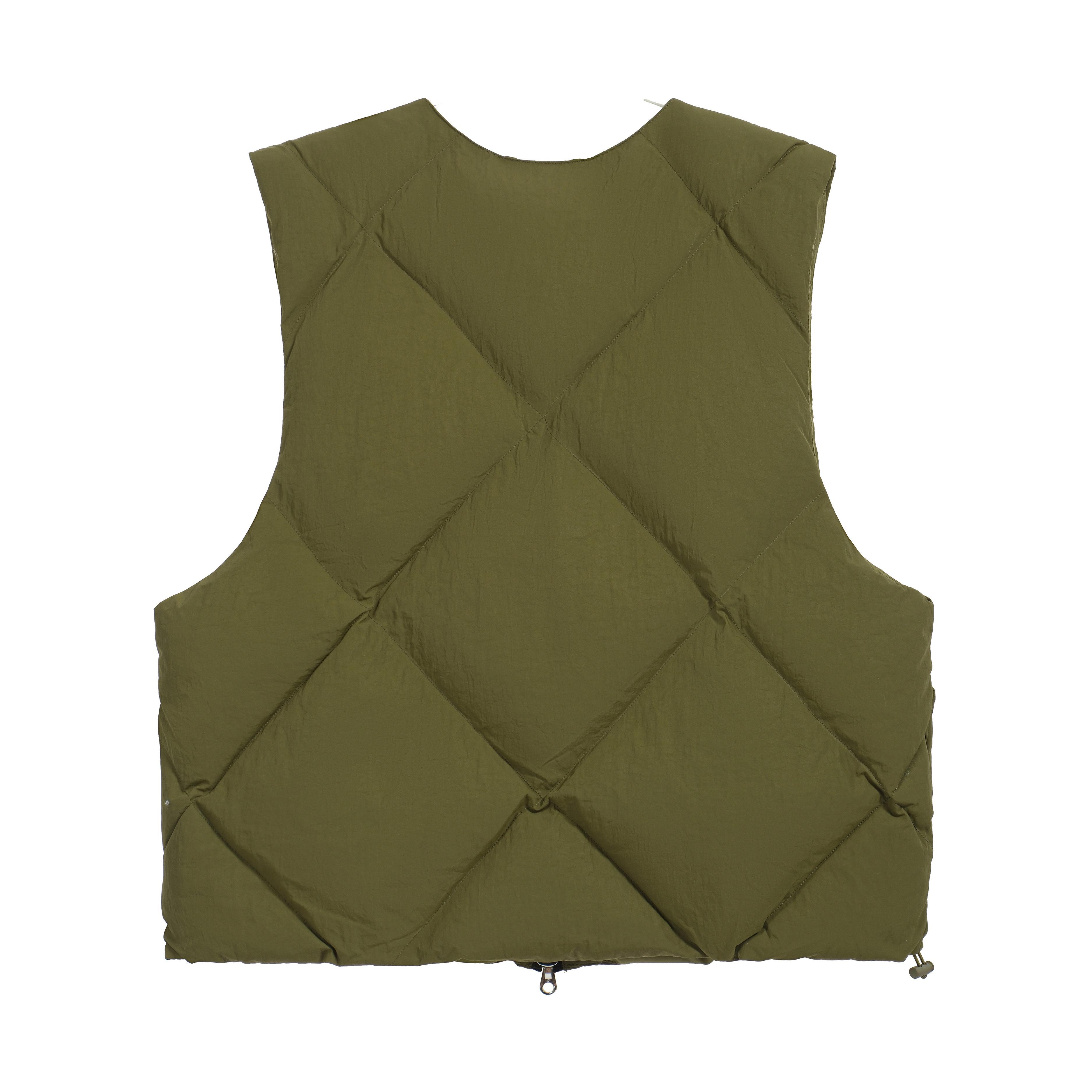 Olive Green Diamond Quilted Down Vest - Cole Buxton Gilet